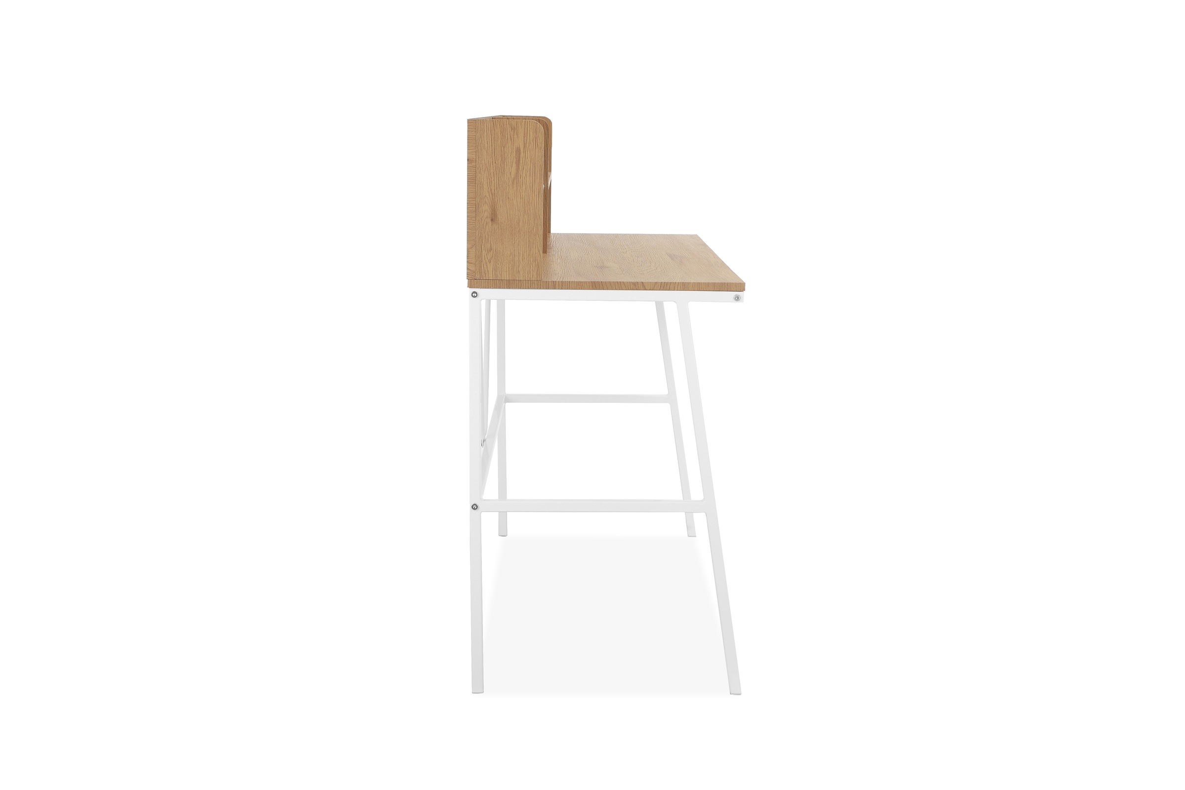 Schreibtisch OTTO HOME "Jaxson", weiß (eiche, weiß, weiß, eichefarben), B:120cm H:106cm T:50cm, Tische, Schreibtisch, weißes Gestell aus Metall, Breite 120 cm 2