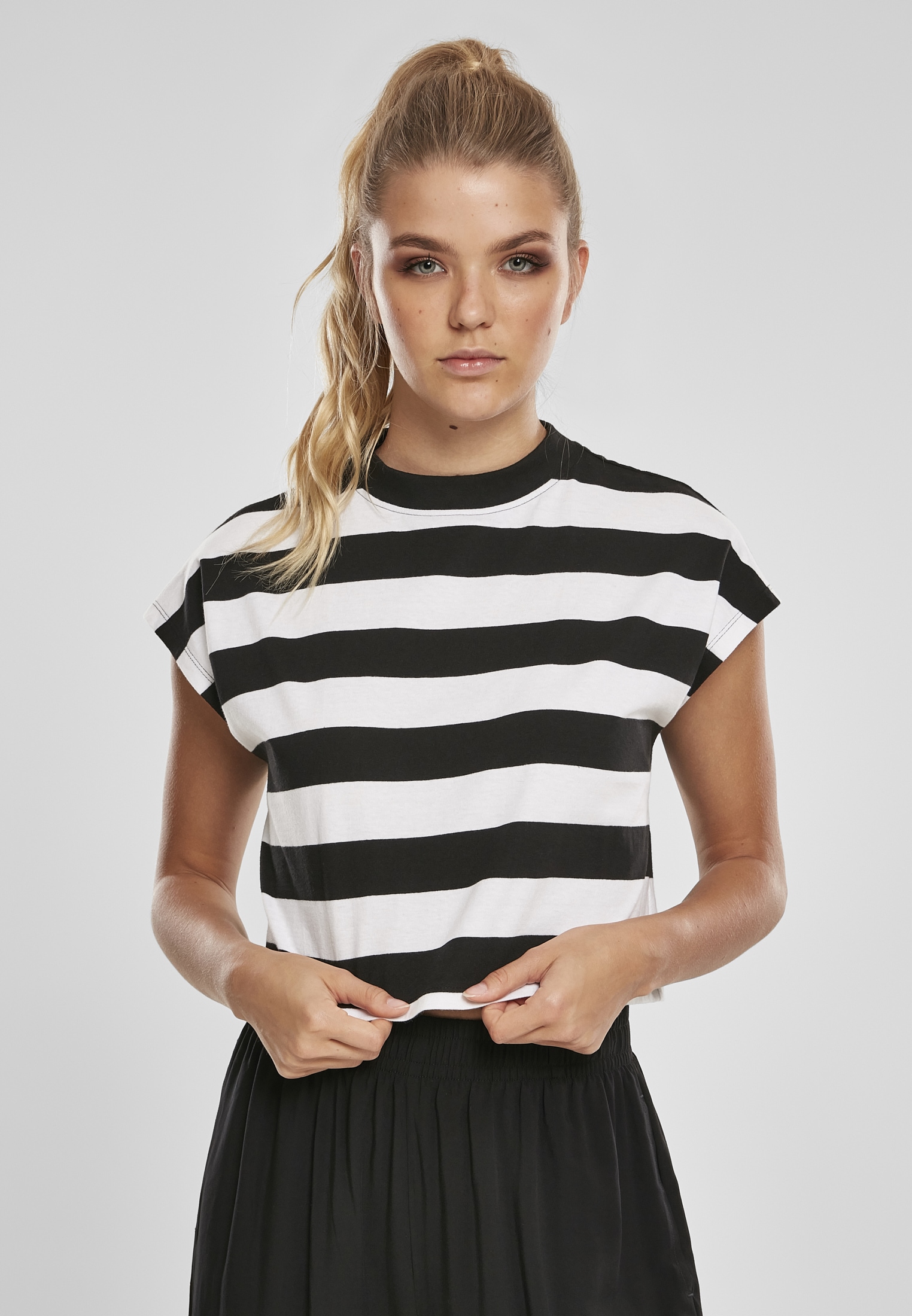 URBAN CLASSICS T-Shirt »Damen Ladies Stripe Short Tee«, (1 tlg.) online  bestellen | BAUR