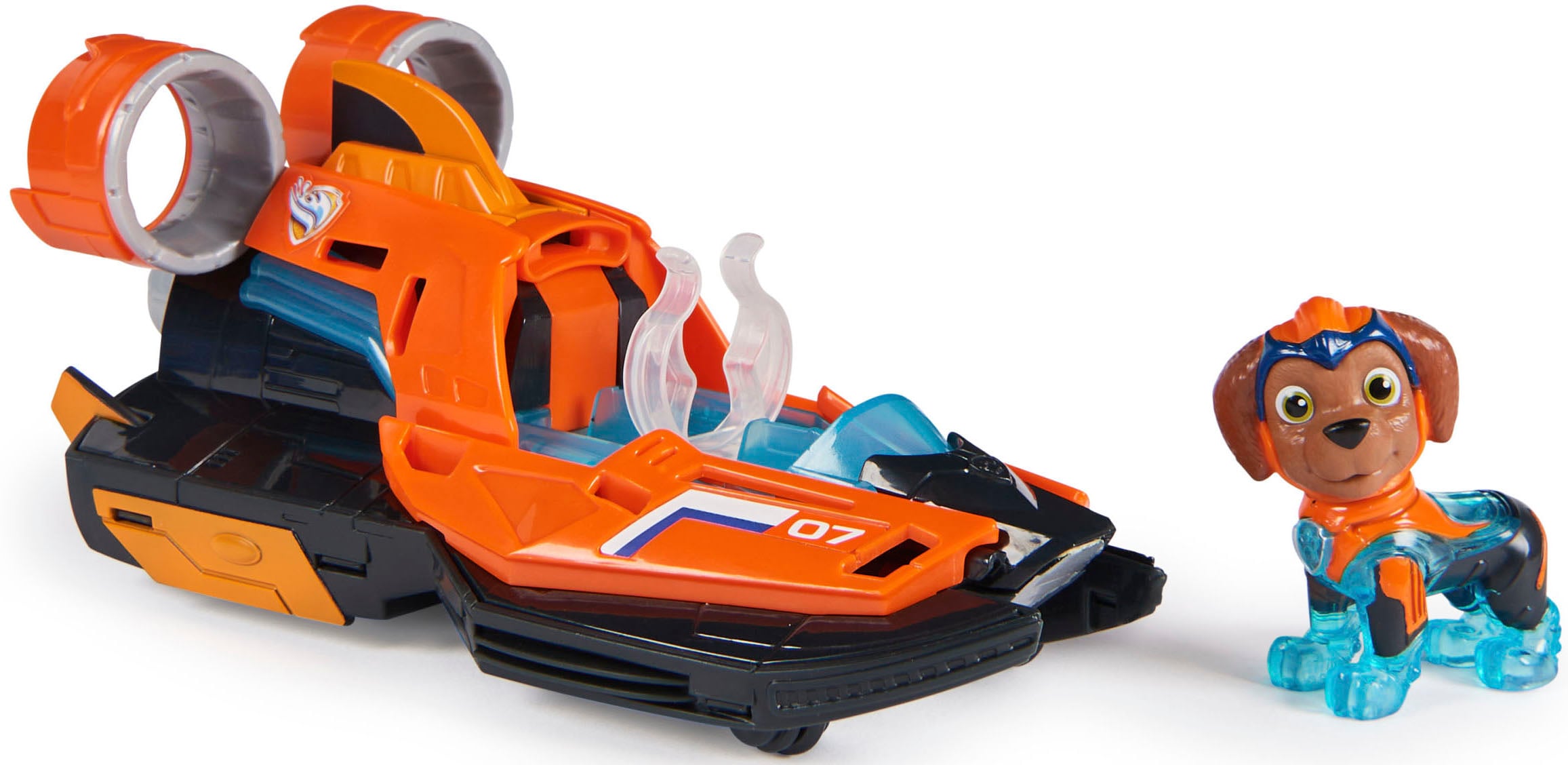 Spin Master Spielzeug-Auto »Paw Patrol - Movie II - Basic Themed Vehicles Zuma«, Speedboot mit Welpenfigur, Licht- und Soundeffekt