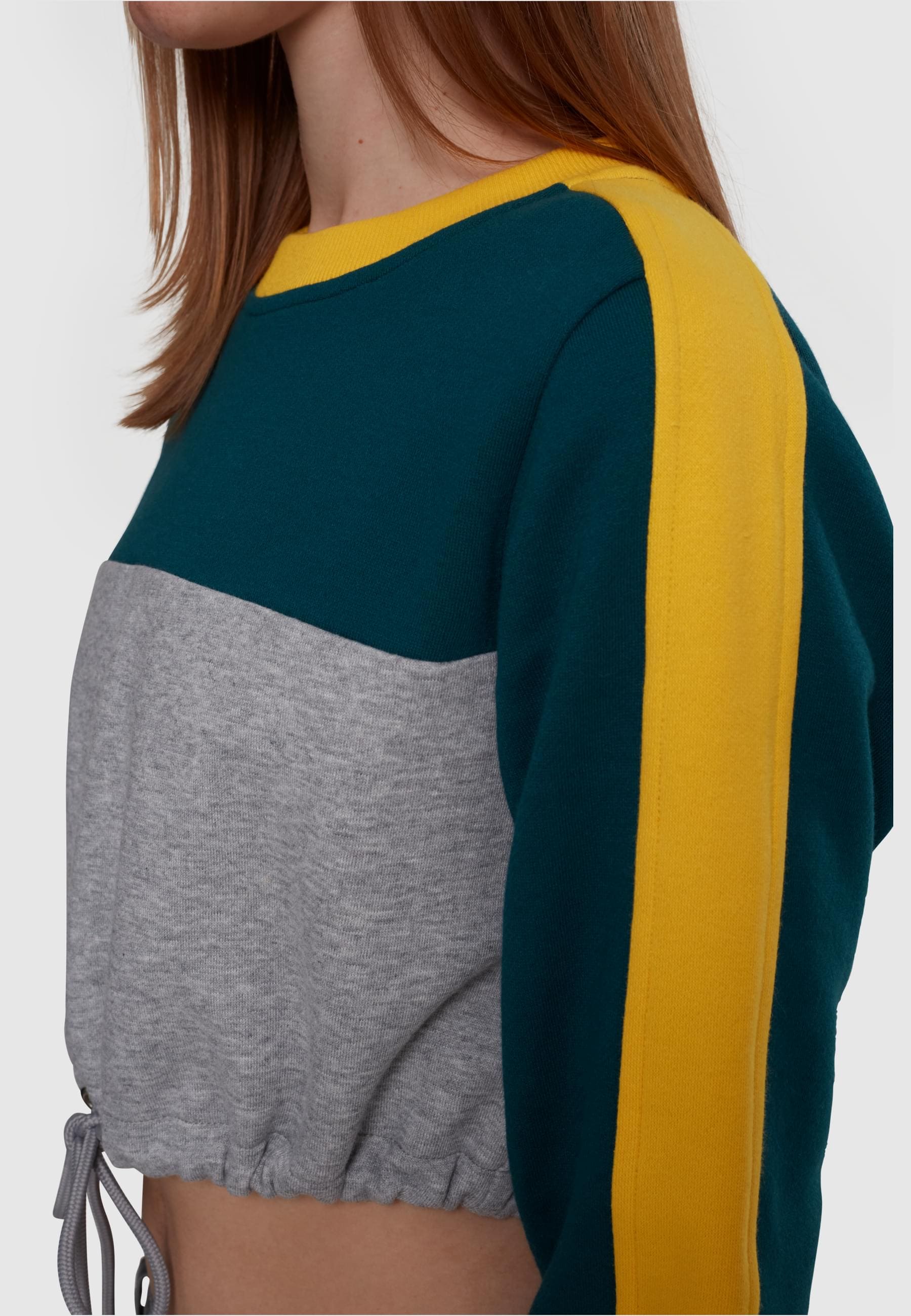 URBAN CLASSICS Sweatshirt »Urban Classics Damen Ladies Cropped 3-Tone Stripe Crew«, (1 tlg.)