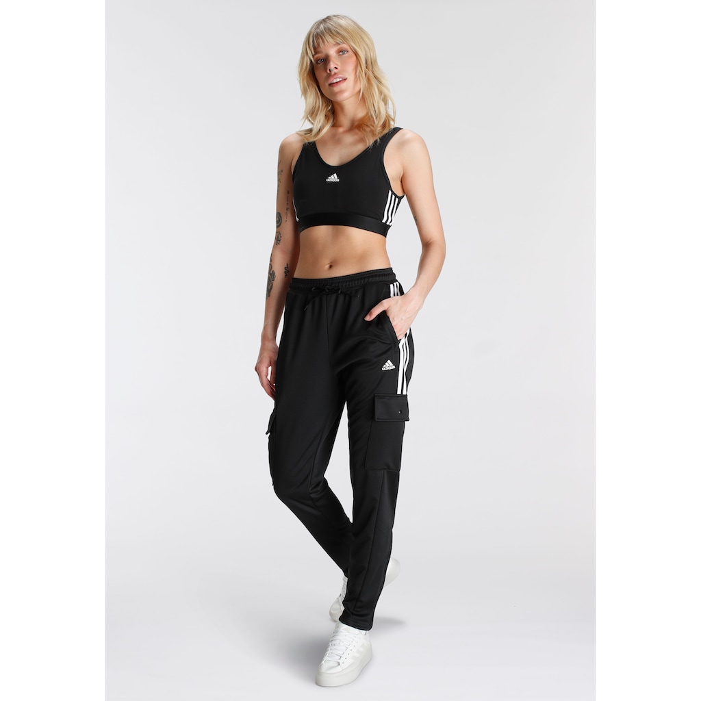 adidas Sportswear Tanktop »ESSENTIALS REMOVABLE PADS 3STREIFEN CROPTOP«