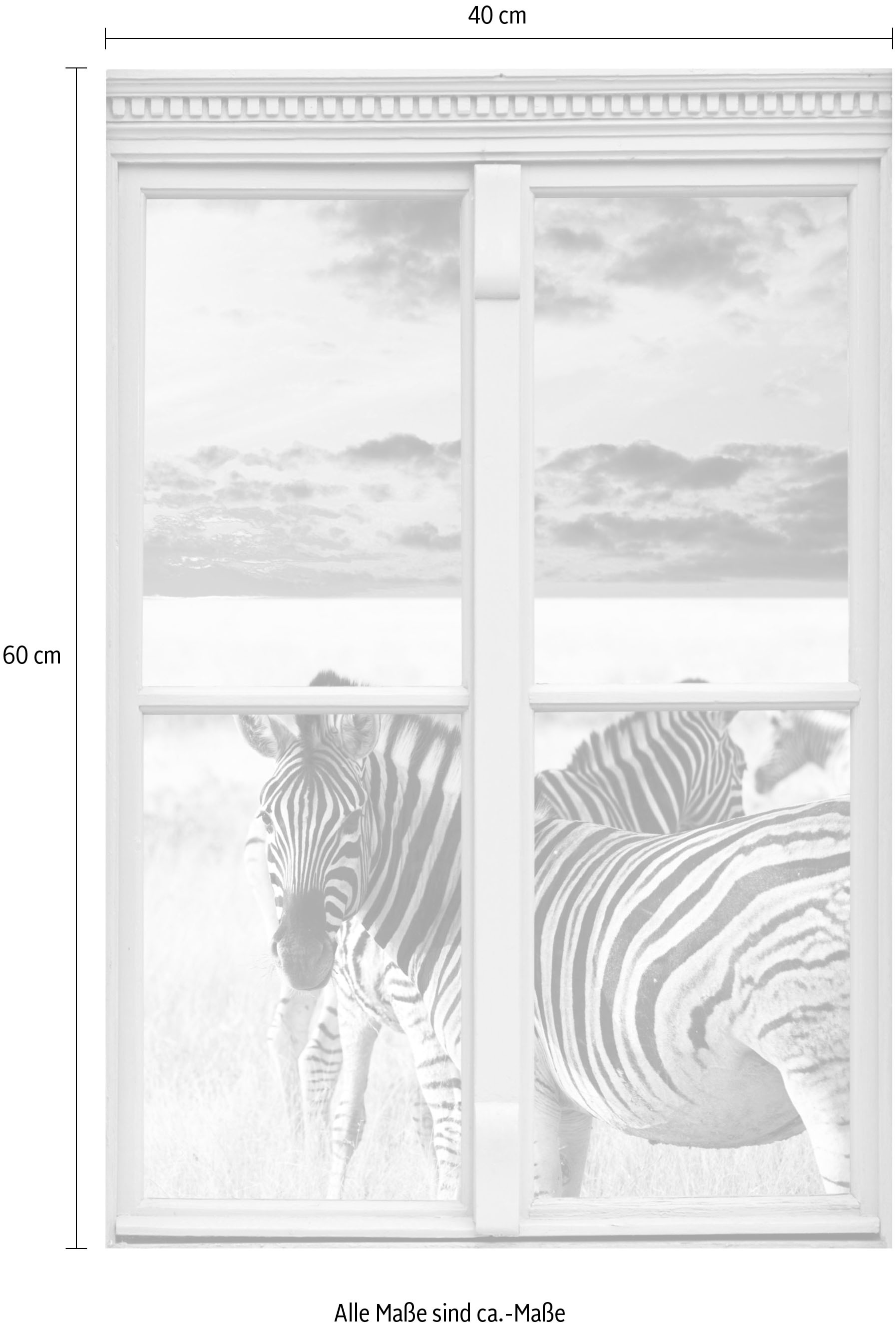 queence Wandsticker "Zebras", Wandsticker, Wandbild, selbstklebend, 3D, Fen günstig online kaufen