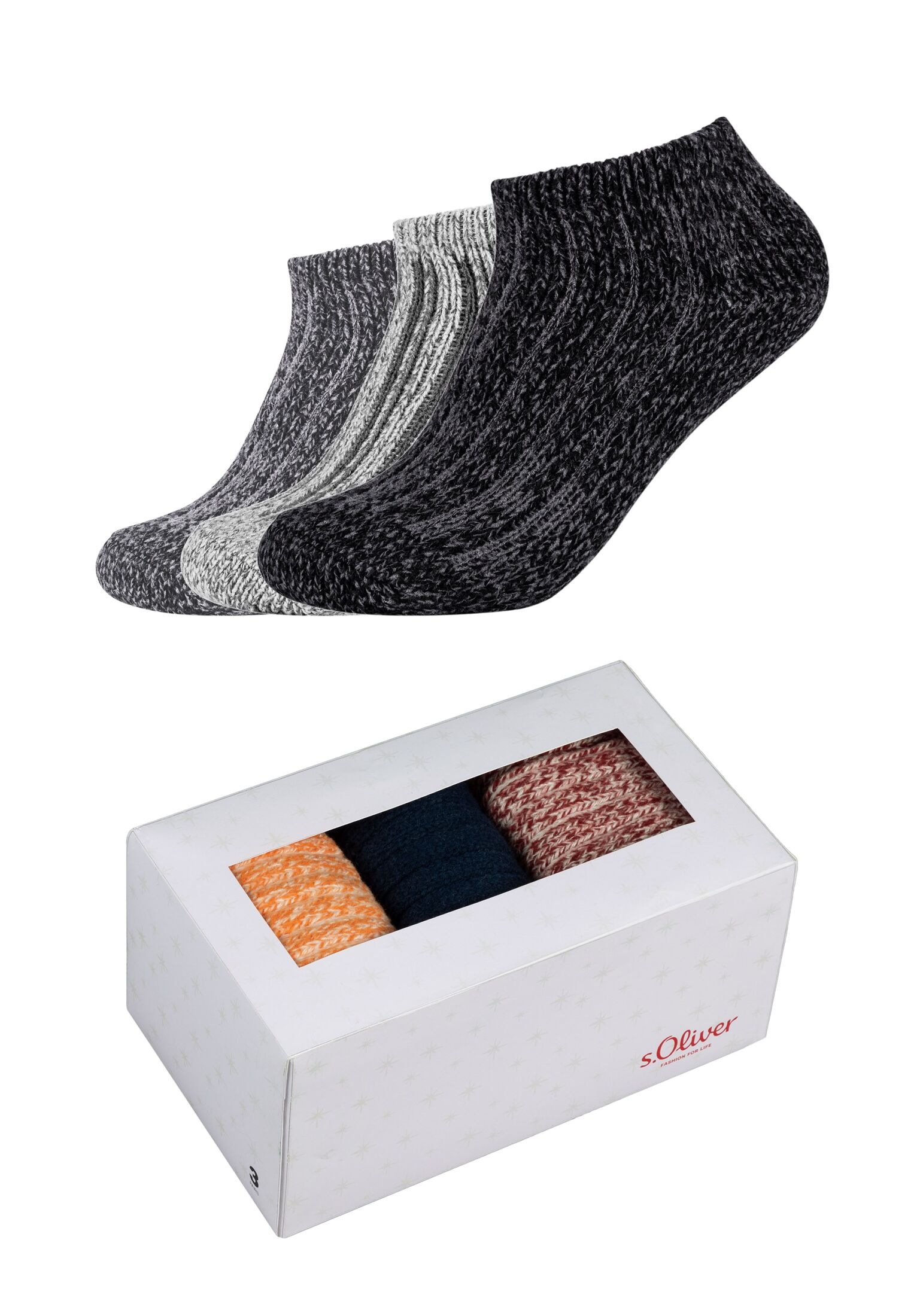 s.Oliver Sneakersocken "Sneakersockenbox 3er Pack"