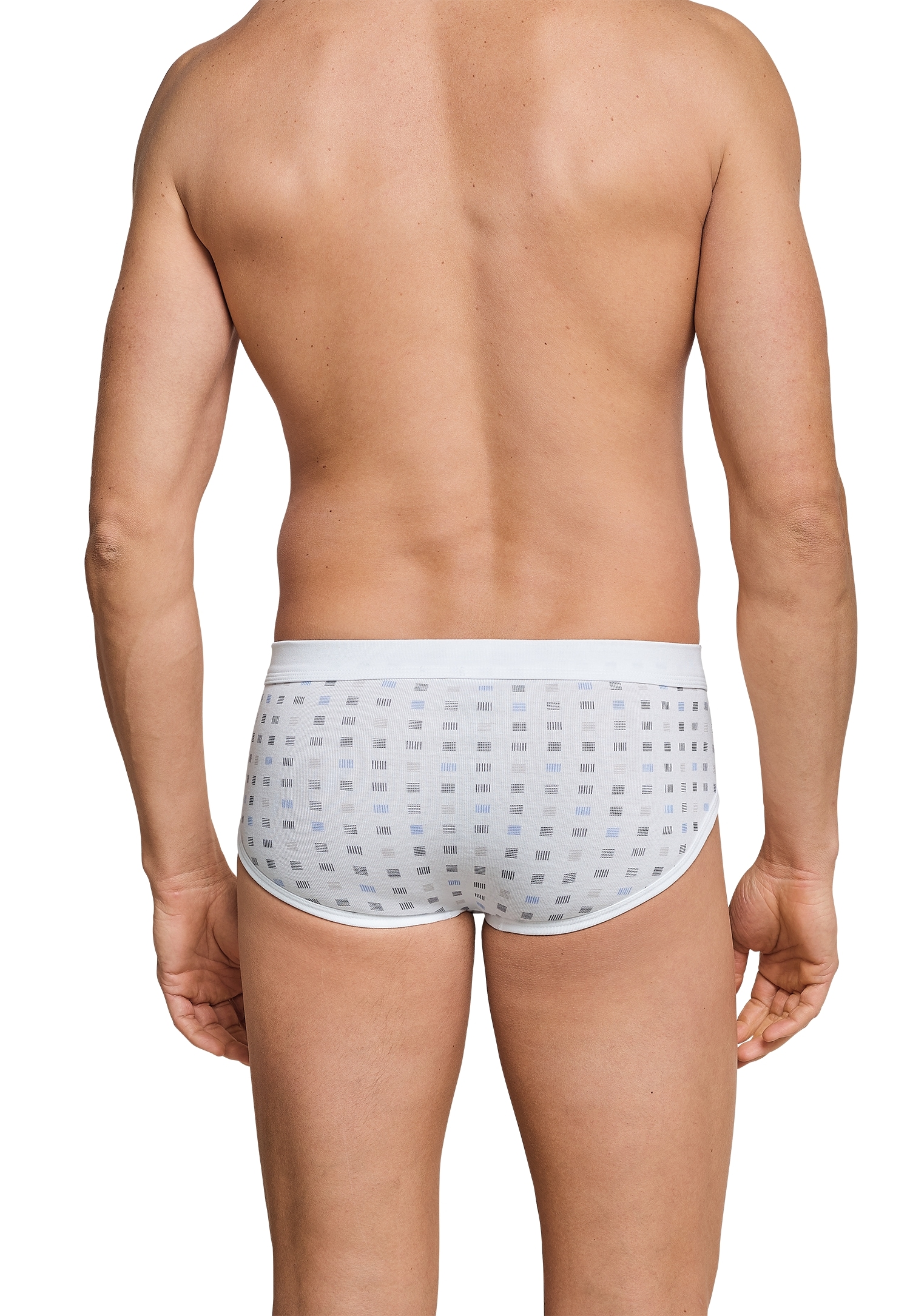Schiesser Slip »Essentials«, (2er Pack), mit Eingriff, Feinripp-Qualität, Softbund, kariert, Baumwolle