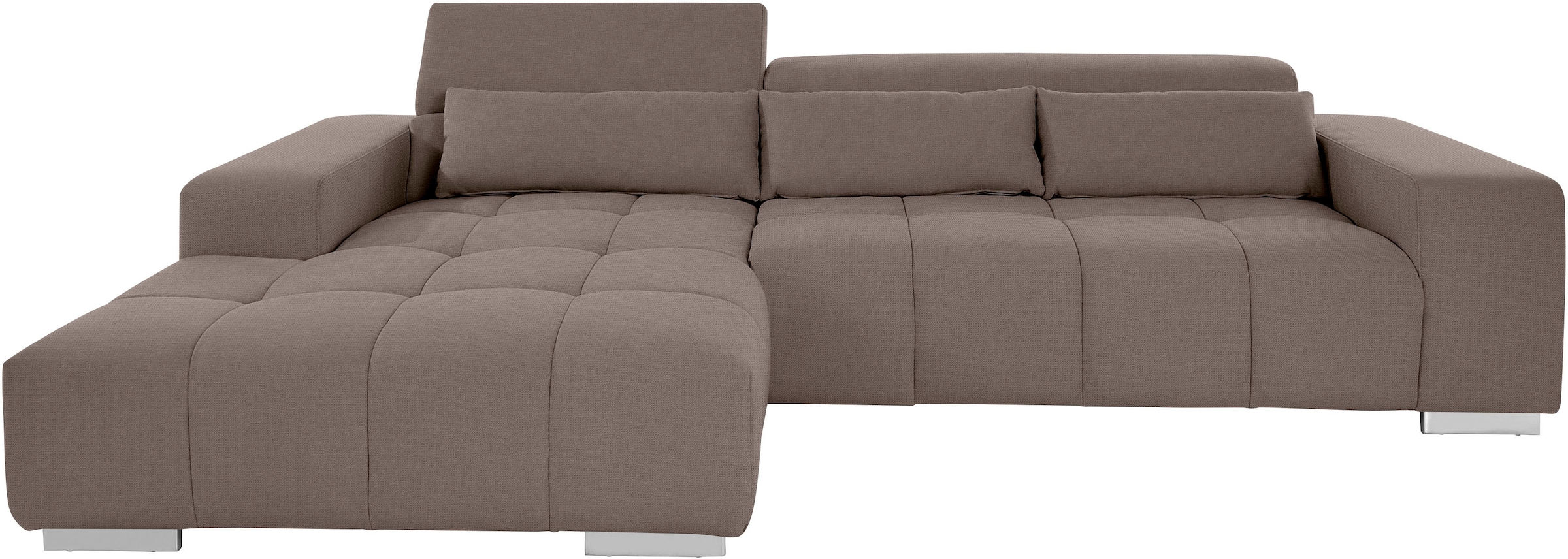 COTTA Ecksofa »Orion L-Form«, mit Kopfteilverstellung & 3 Nierenkissen