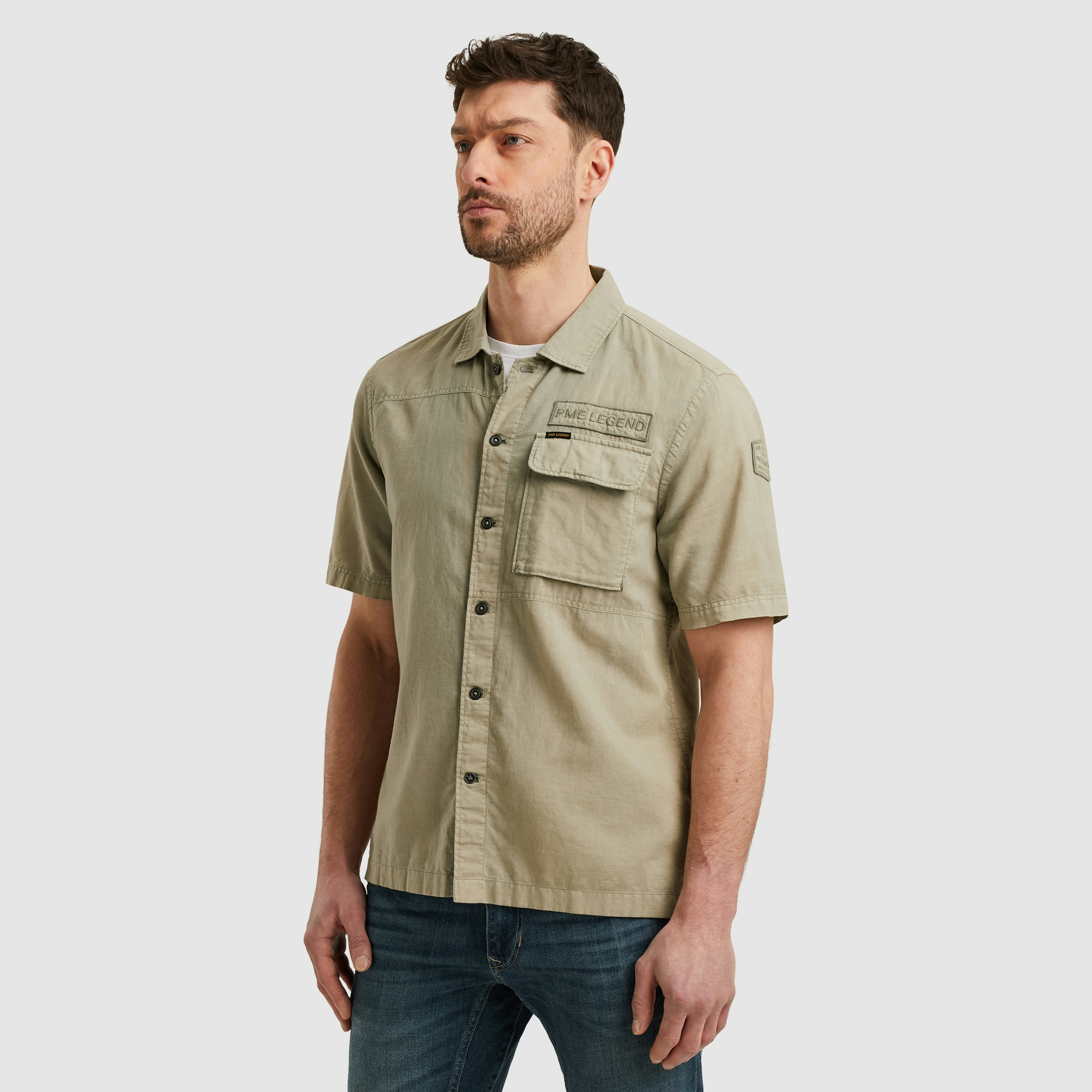 PME LEGEND Kurzarmhemd "Short Sleeve Shirt Ctn linen", mit Leinenstruktur günstig online kaufen