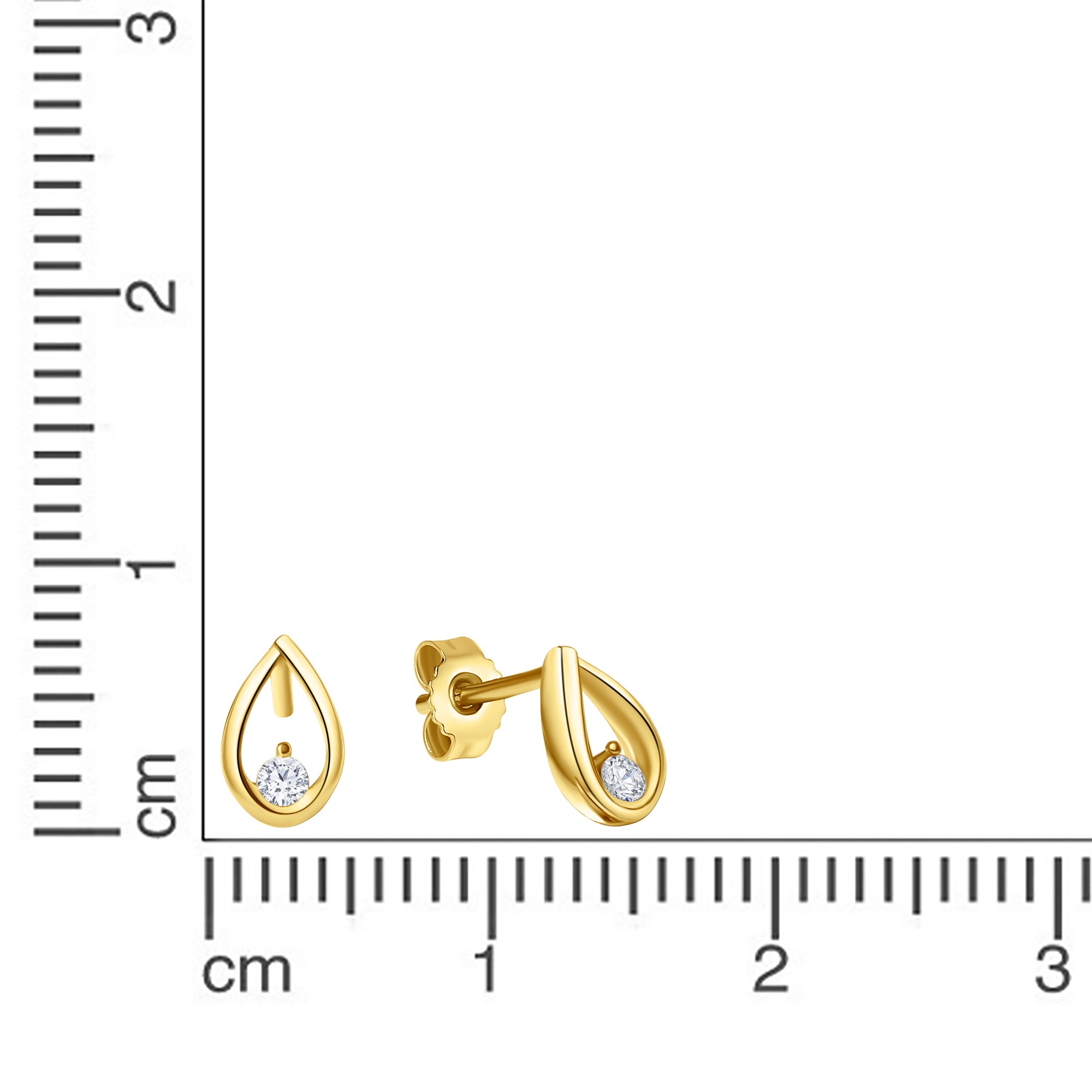 Fascination by Ellen K. Paar Ohrstecker »585/- Gelbgold glanz Zirkonia«
