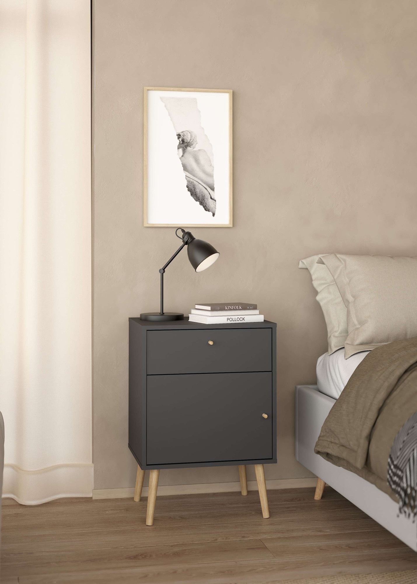 Home affaire Nachtkommode "Bodo Nachttisch, Nachtschrank, Biestelltisch" 1 günstig online kaufen