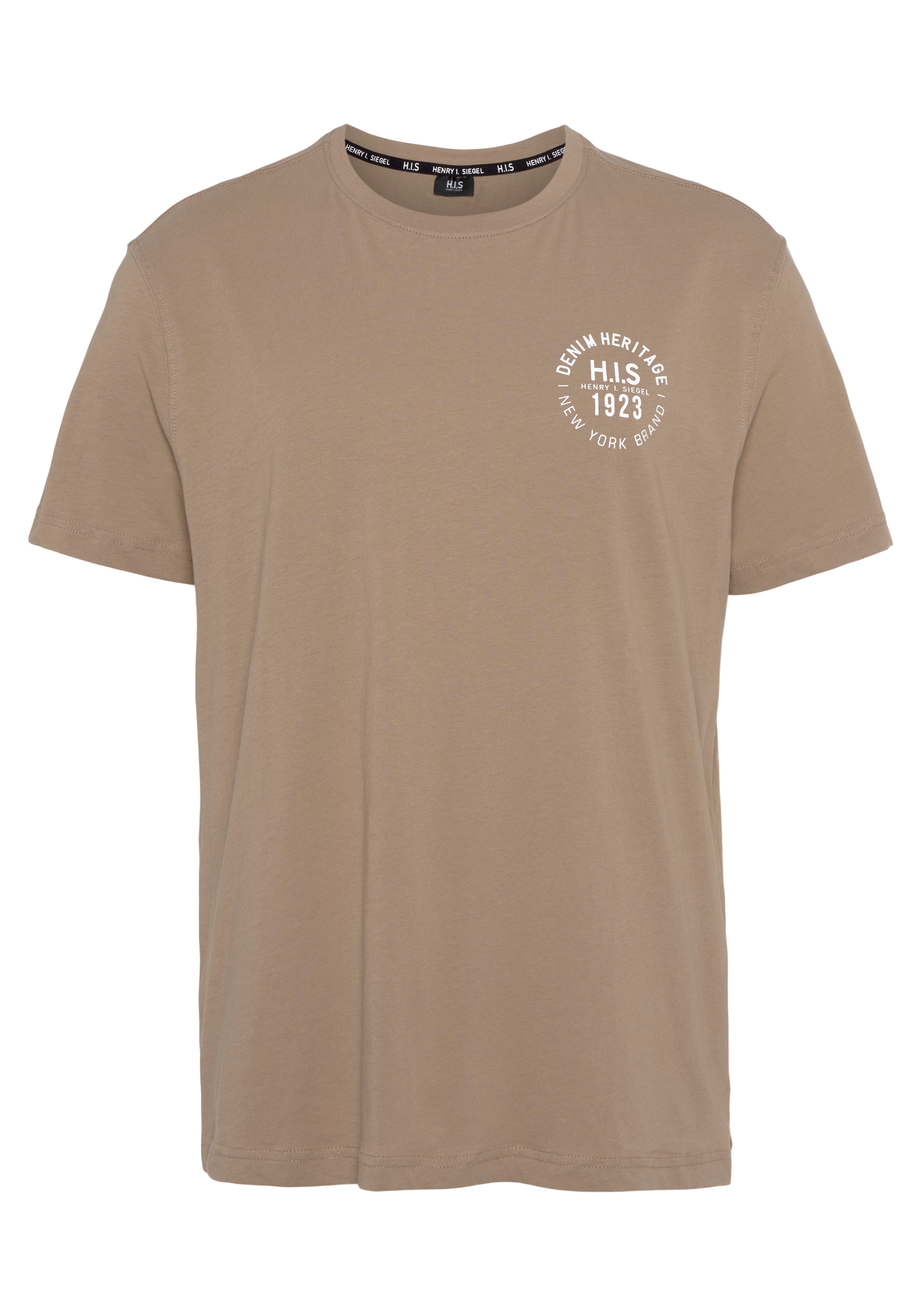 H.I.S T-Shirt, (Packung, 3 tlg., 3er-Pack), schmal geschnitten, bedrucktes Design, aus 100% Baumwolle