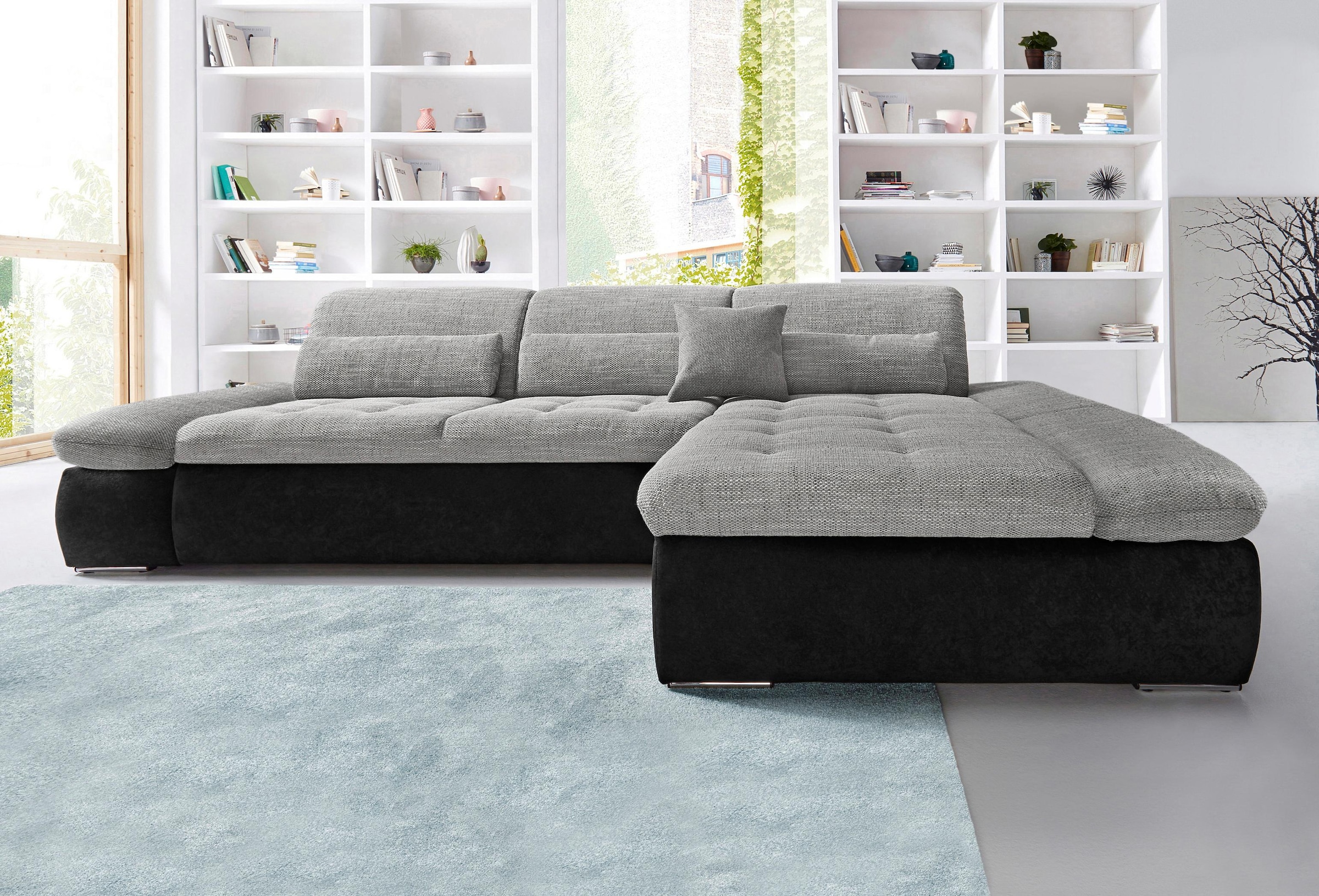 DOMO collection Ecksofa »Aldo L-Form«, mit Recamiere, wahlweise mit Bettfunktion