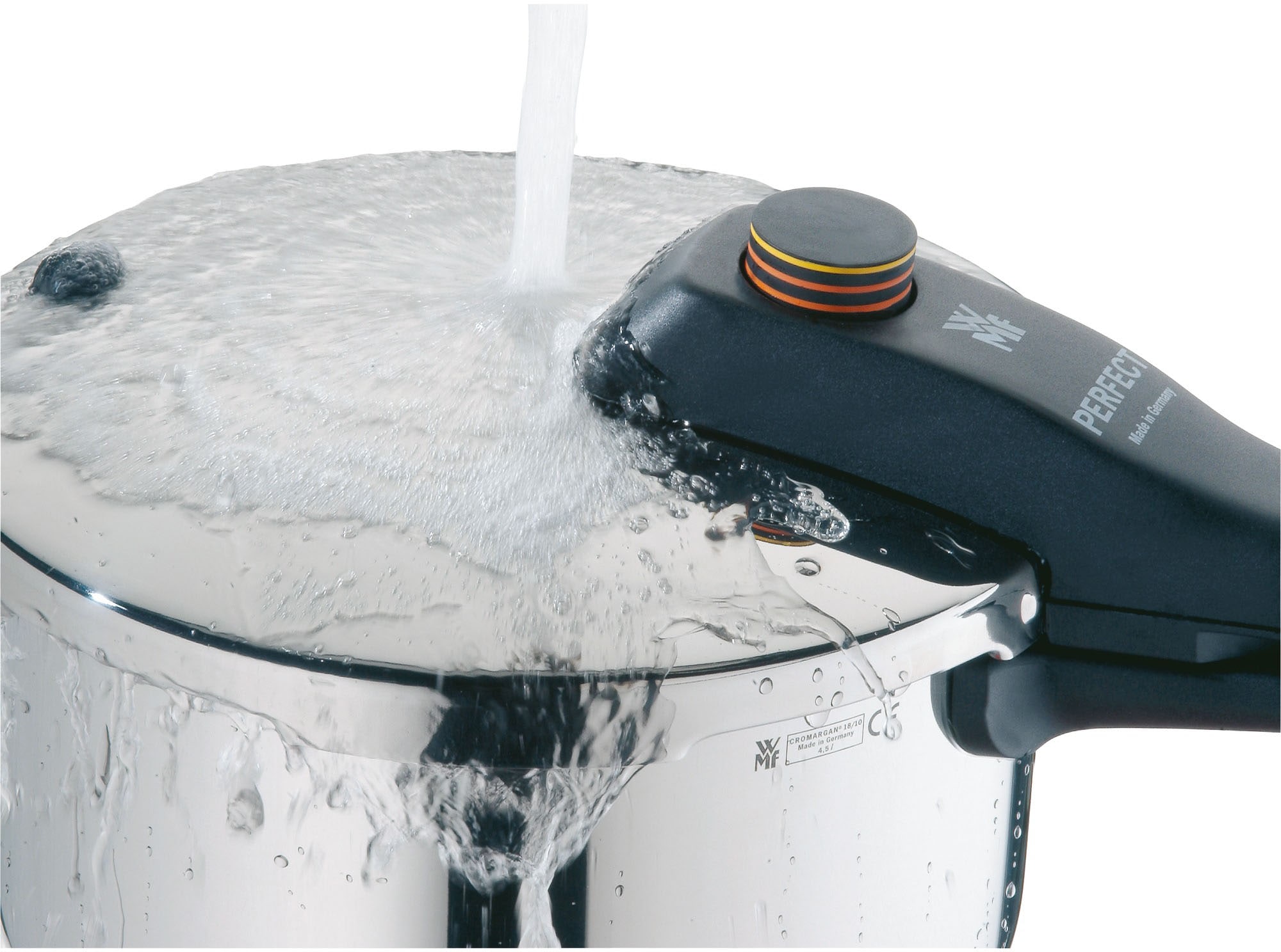 WMF Schnellkochtopf »Perfect RDS«, Cromargan® Edelstahl Rostfrei 18/10, Dampfkochtopf mit abnehmbarem Deckelgriff, Induktion