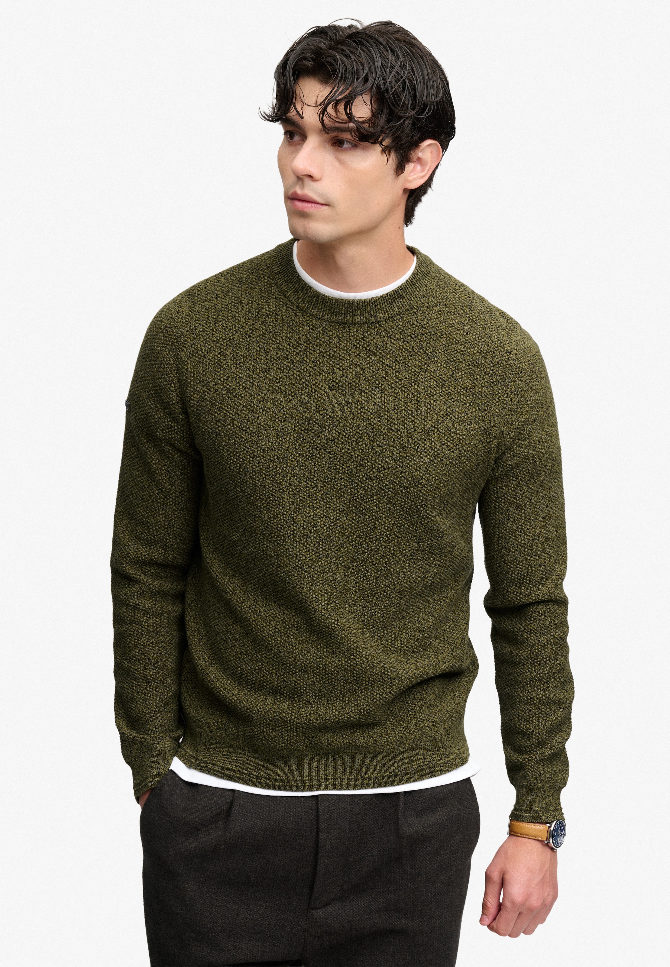 Superdry Rundhalspullover »TEXTURE KNIT JUMPER« Baumwolle, regular fit