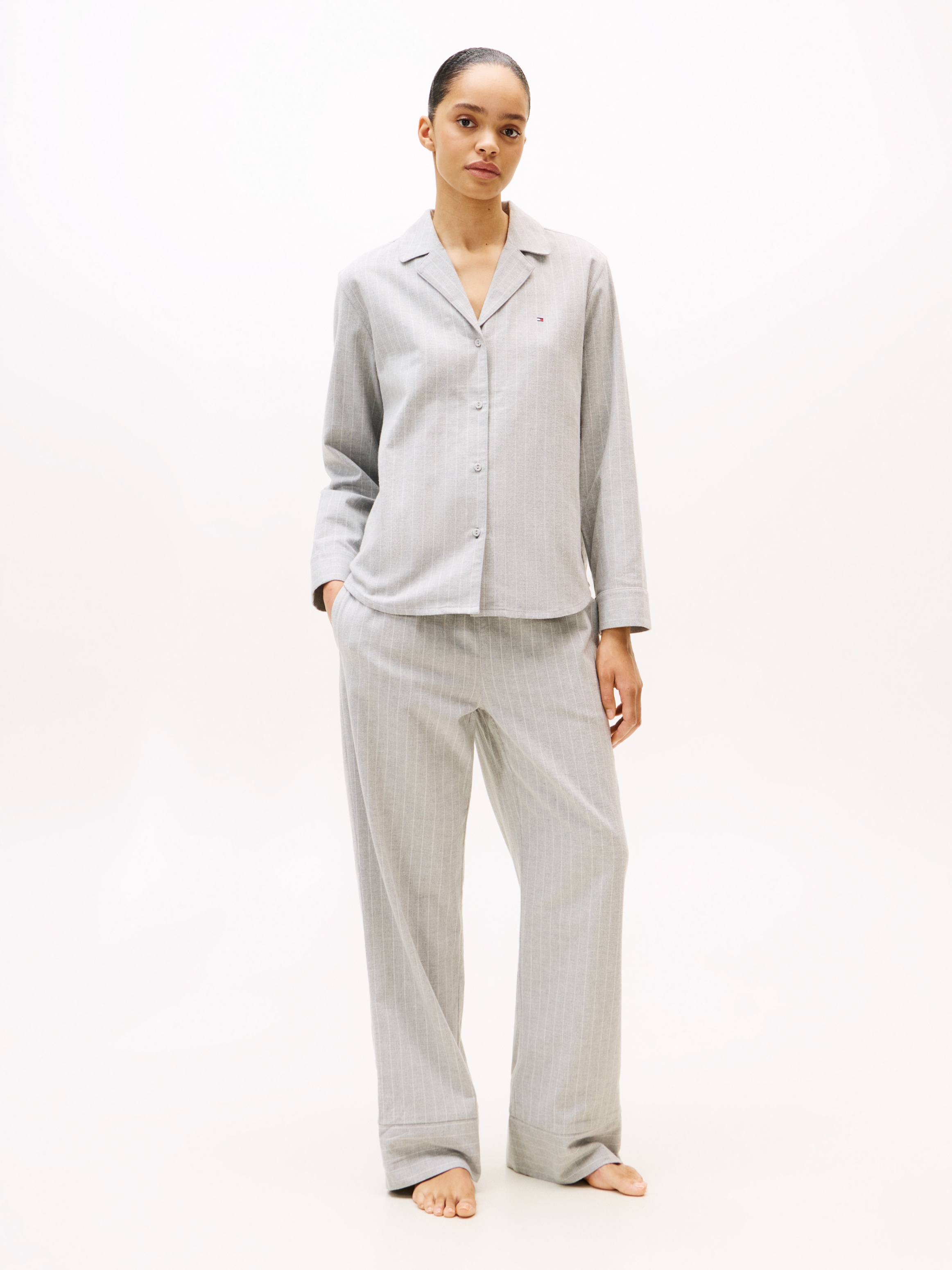 Tommy Hilfiger Underwear Pyjama 2 tlg. mit Fischgrät-Streifen, aus Flanell, günstig online kaufen