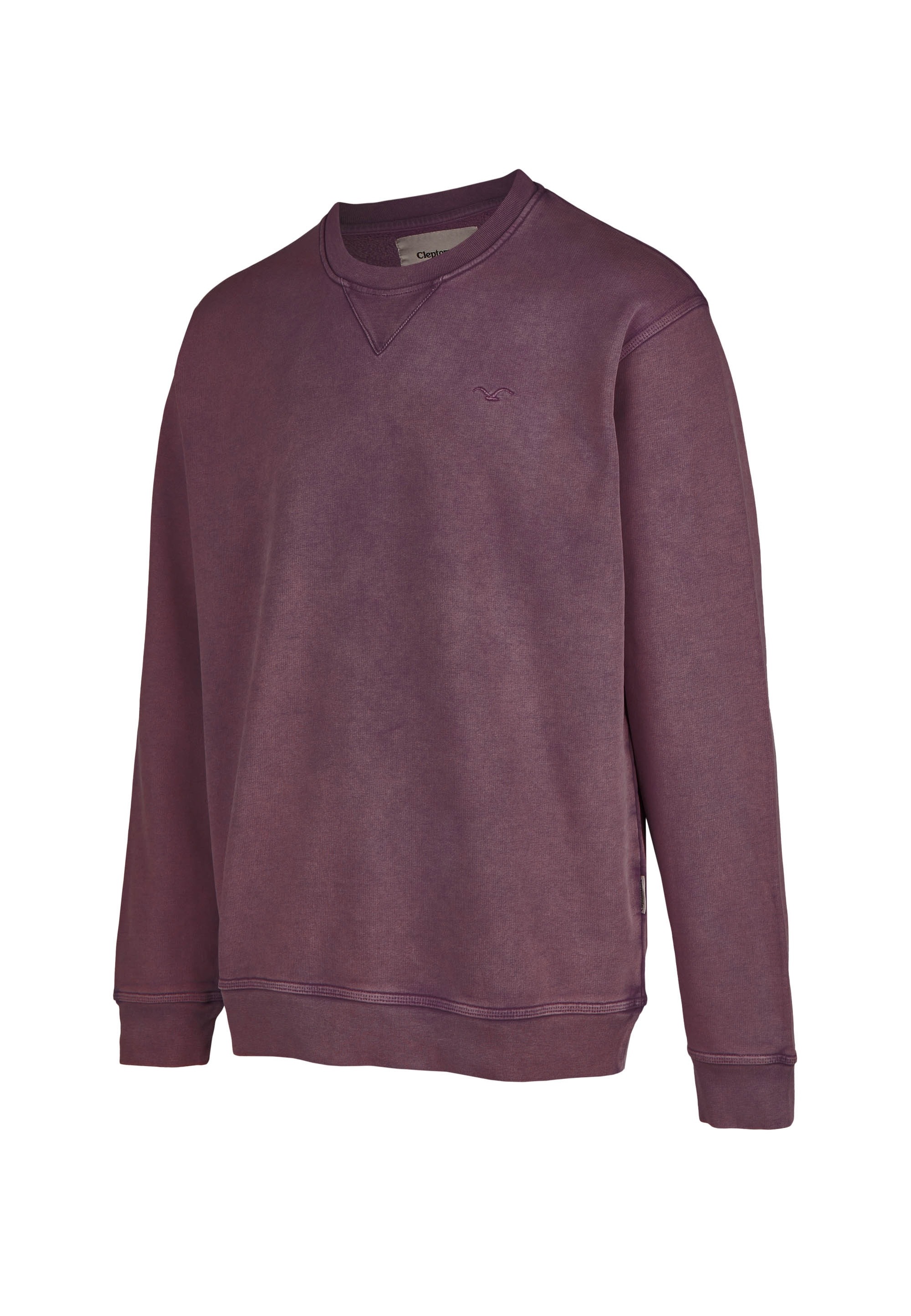 Sweatshirt CLEPTOMANICX "Ligull Washed", Herren, Gr. L, lila (flieder), 100% Baumwolle, bestickt, normal, Rundhals, Sweatshirts Sweatshirt, im lockeren Schnitt 3