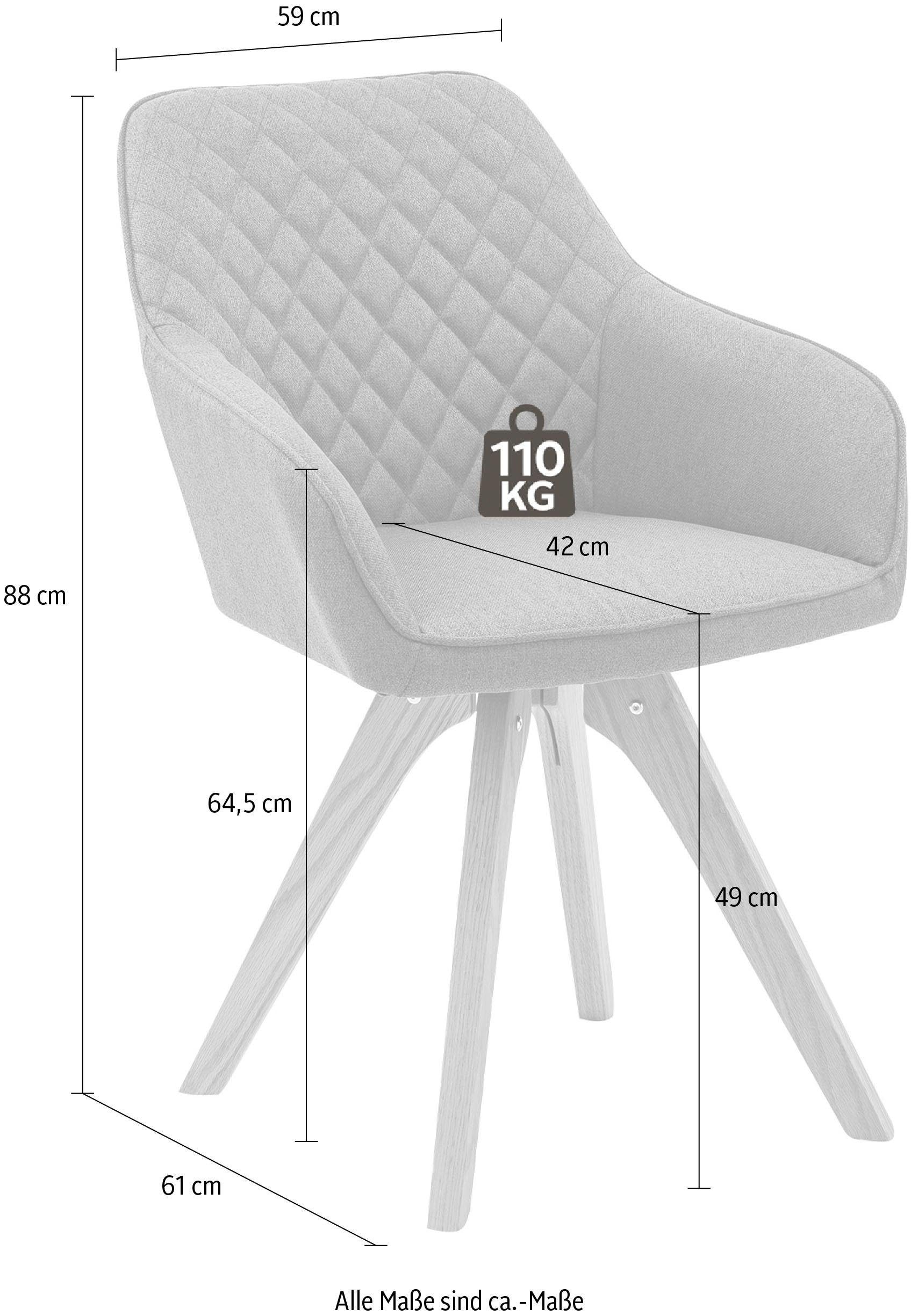 SalesFever Esszimmerstuhl, (Set), 2 St., Stoff, mit Diamantsteppung auf der  Rückenlehne kaufen | BAUR