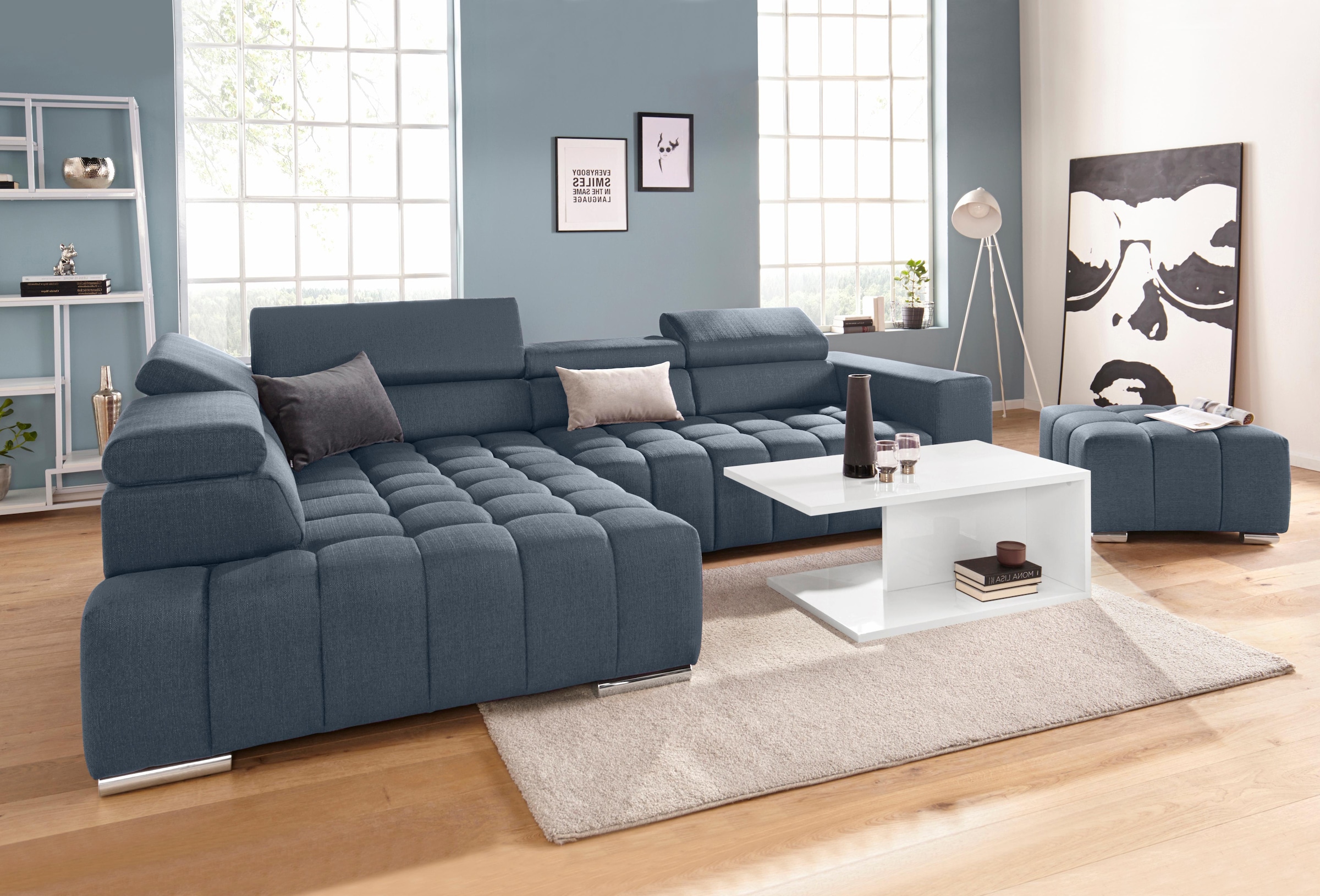 exxpo - sofa fashion Ecksofa "Elias, aktuelle Kreuzsteppung im Sitz, bequem günstig online kaufen