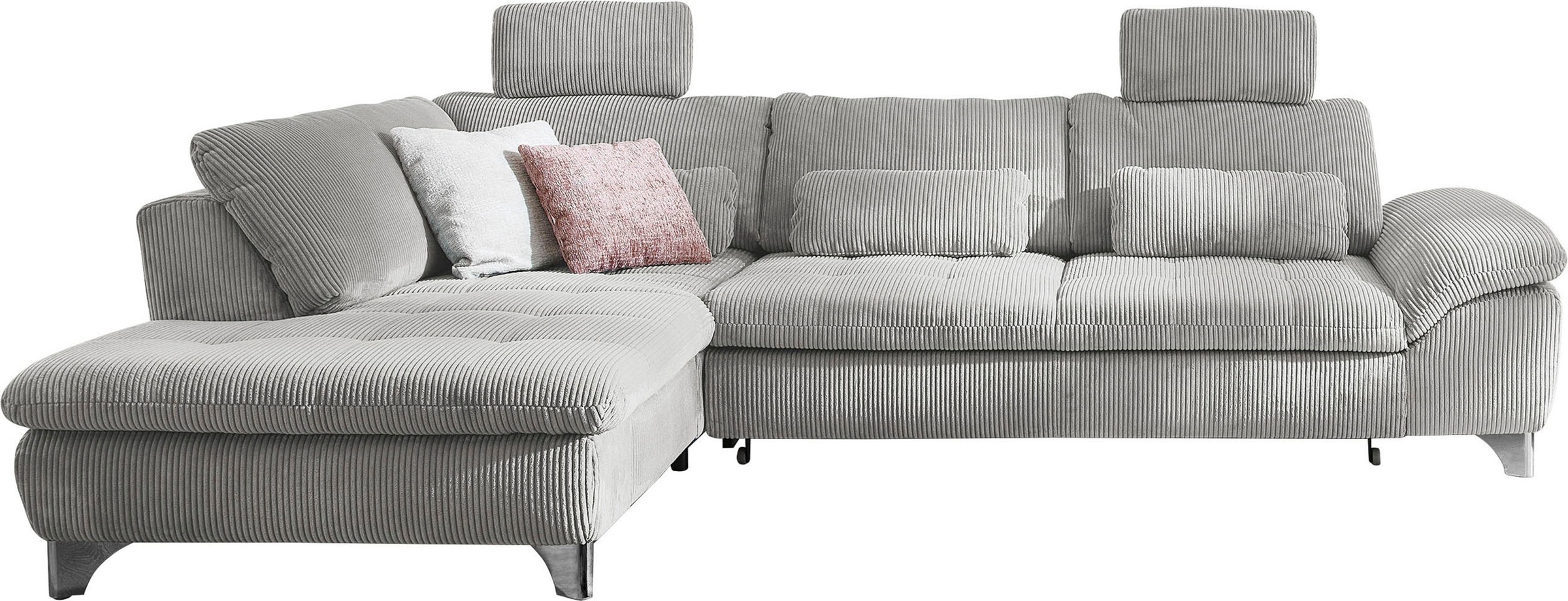 Thumbnail - Die PlanBar Ecksofa "MP-IN14007 L-Form" wahlweise mit Bettfunktion und verstellbaren Kopfstützen, in Cord