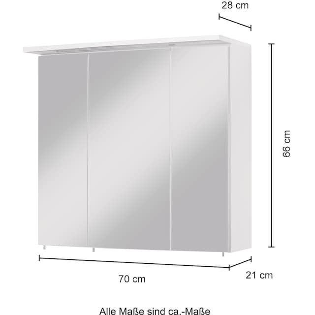 HELD MÖBEL Spiegelschrank »Flex«, Breite 70 cm, mit 3D-Spiegeleffekt  bestellen | BAUR