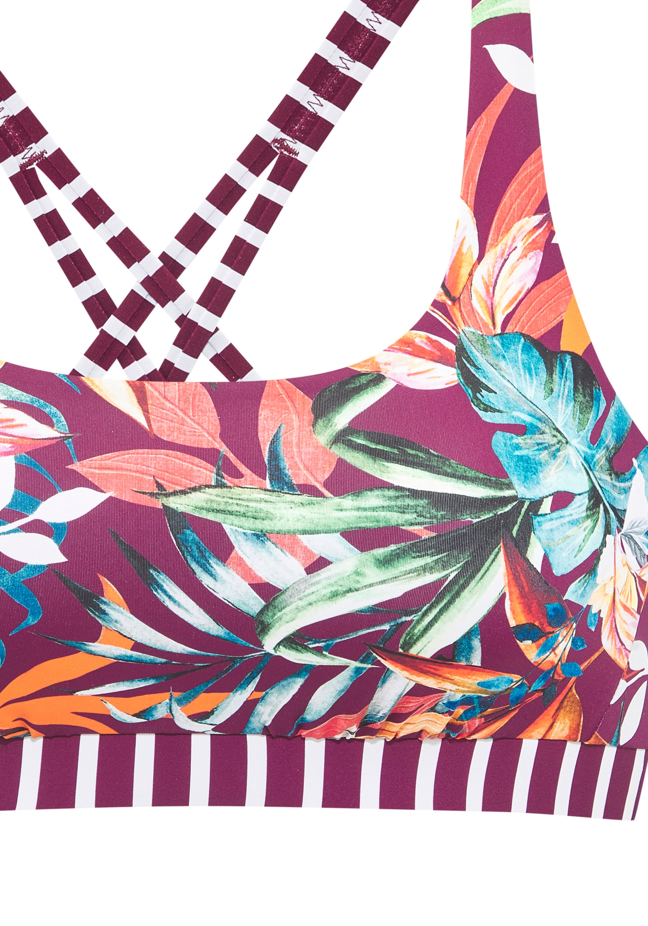 Venice Beach Bustier Bikini Top Dark Red 34 4