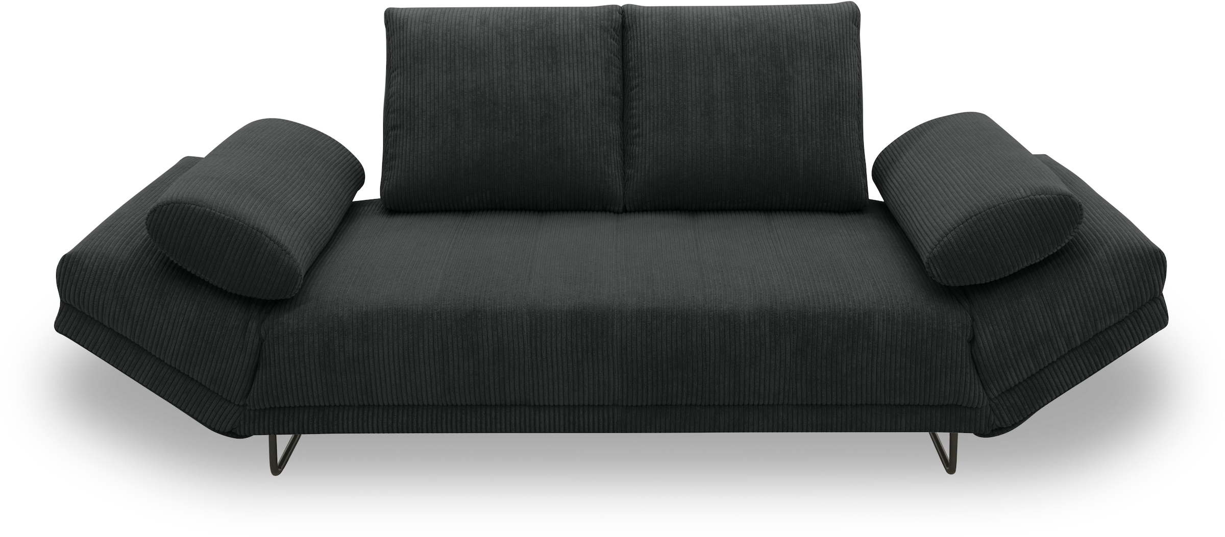 INOSIGN Schlafsofa »Jadelyn mit klappbaren Armlehnen,«, Federkern, Cord-Bezug, incl. 2 Armlehnkissen, Liegefläche 97x250 cm