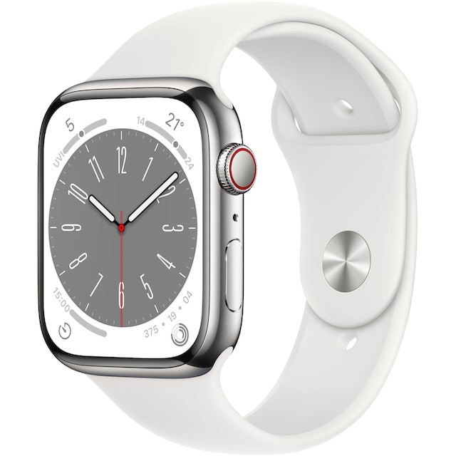 Apple Watch »Watch Series 8 GPS + Cellular 45mm Edelstahl Sportarmband« |  BAUR
