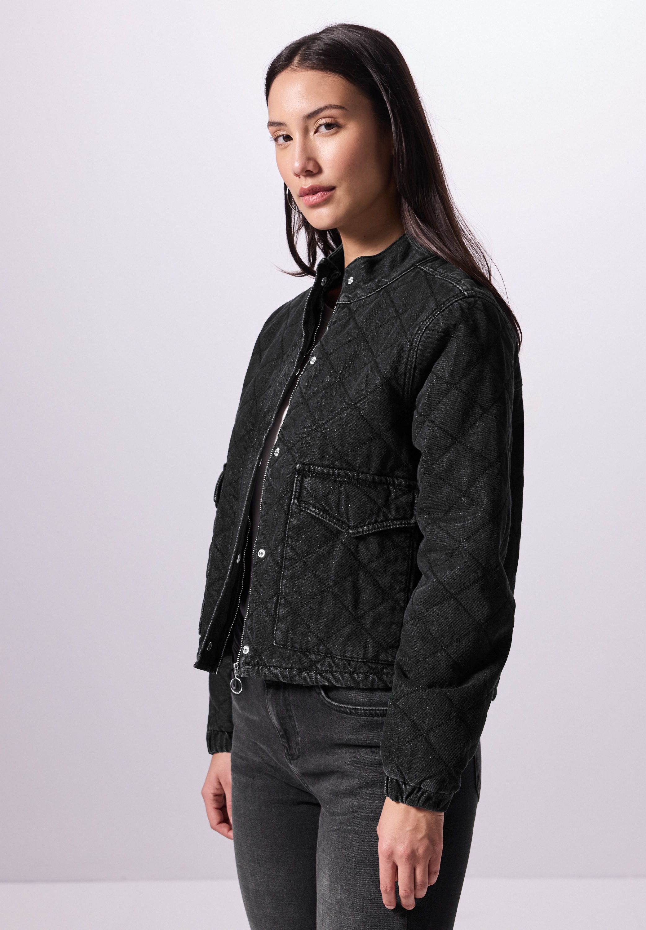 STREET ONE STUDIO Jeansjacke be Kapuze su Stehkragen