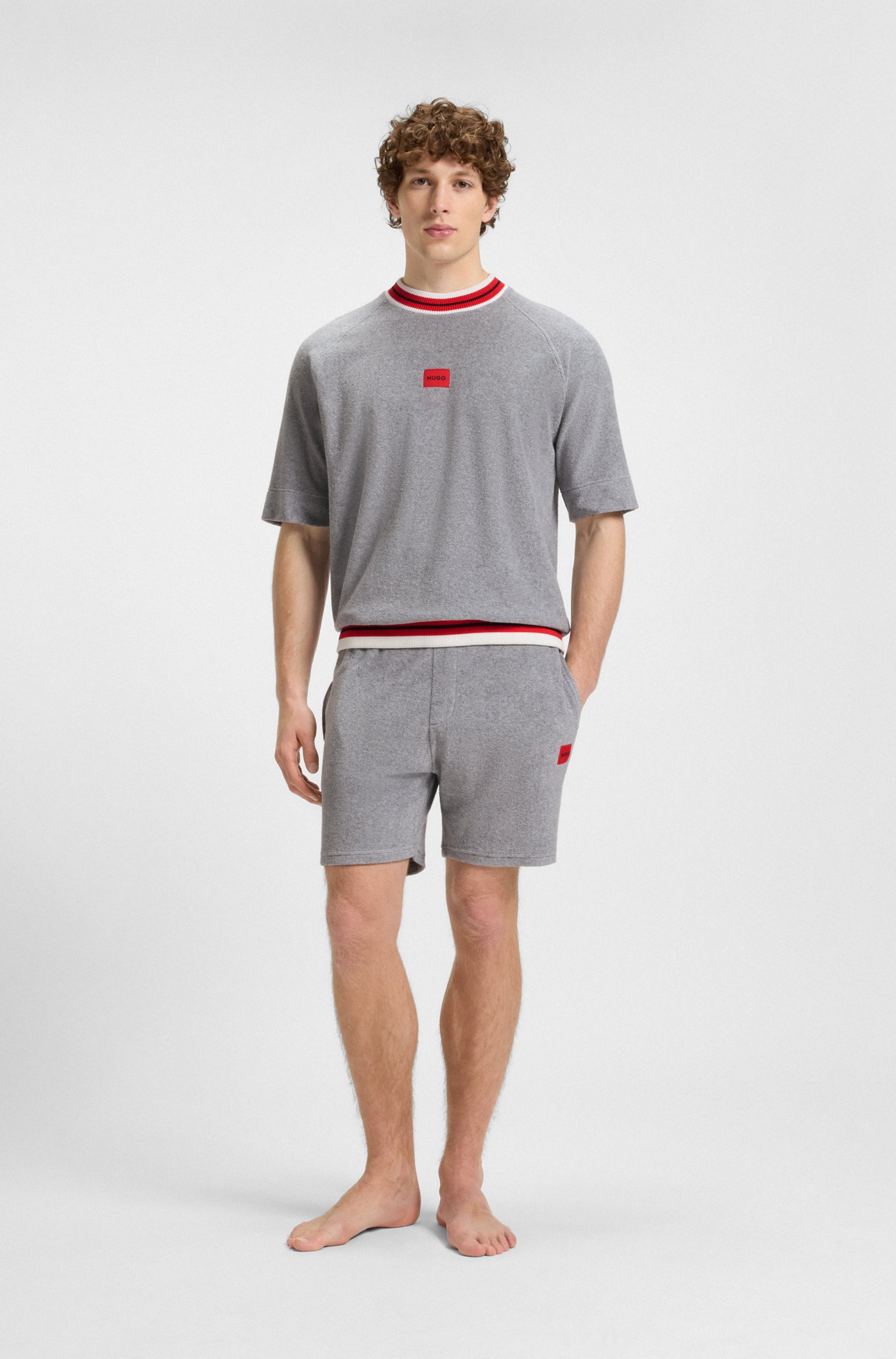 Thumbnail - HUGO Underwear Sweatshirt "JAXON", kontrastfarbene Details, relaxed fit, kurze Ärmel