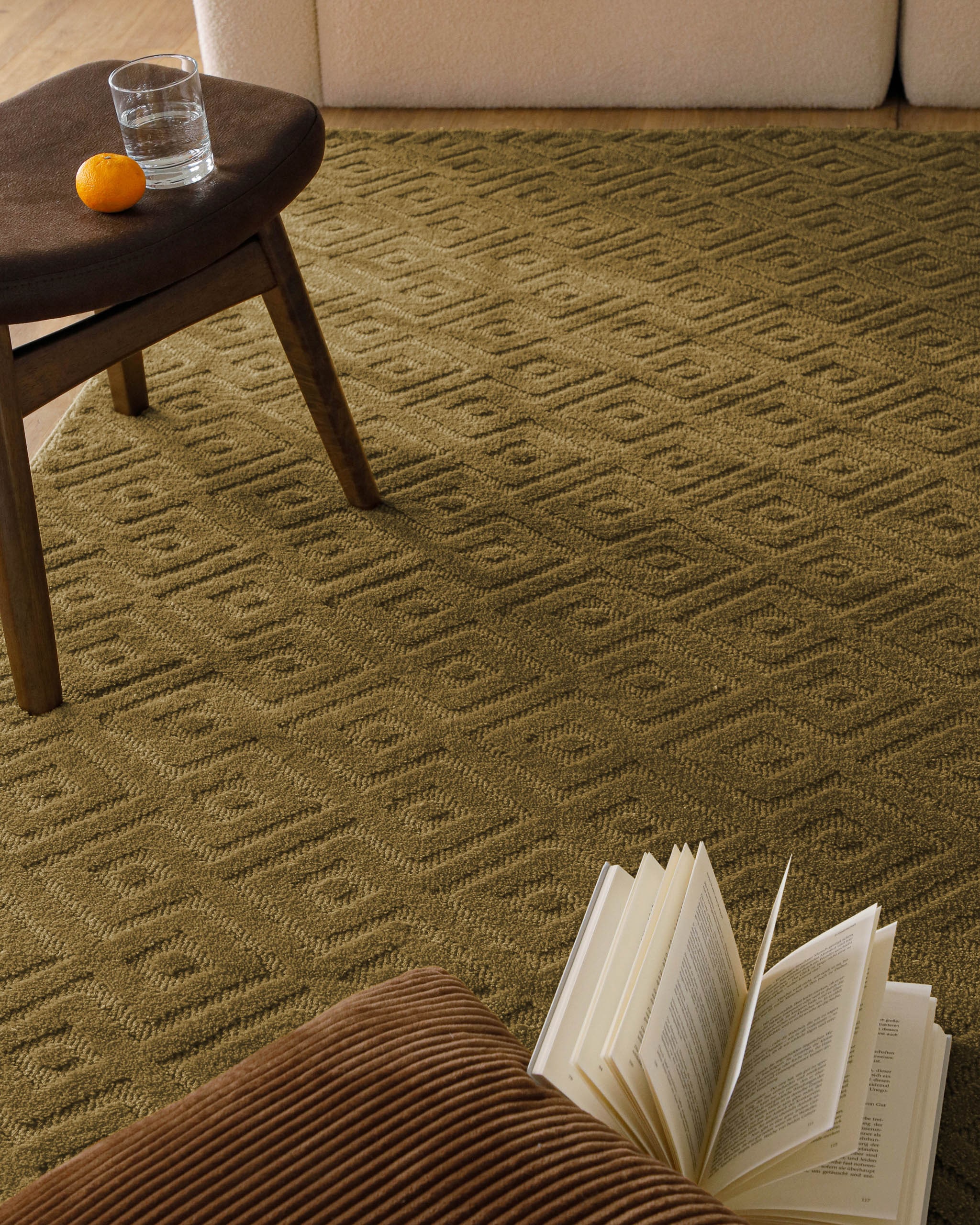 Wecon home Teppich »Castello TWO« rechteckig 7 mm Höhe Schurwolle, Kurzflor mit Hoch-Tief-Effekt, Wohnzimmer, Rautenmuster