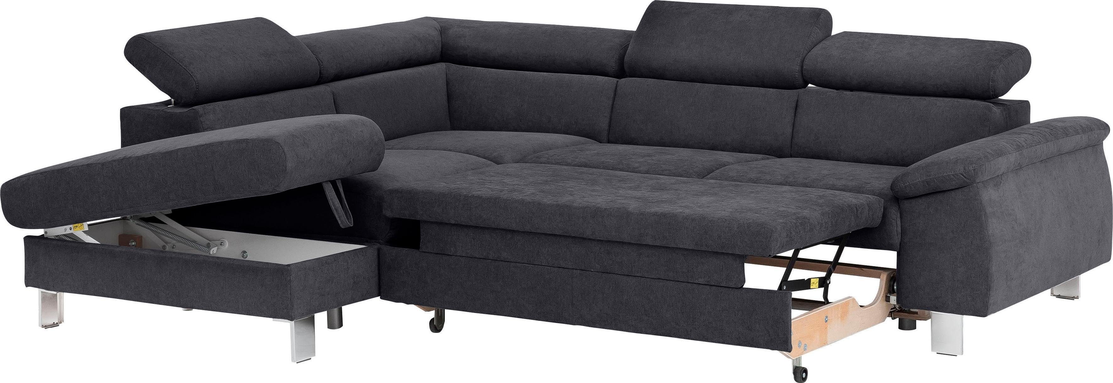 Thumbnail - COTTA Ecksofa "Komaris L-Form mit Kopfteilverstellung", wahlweise mit Bettfunktion, Bettkasten & Beleuchtung