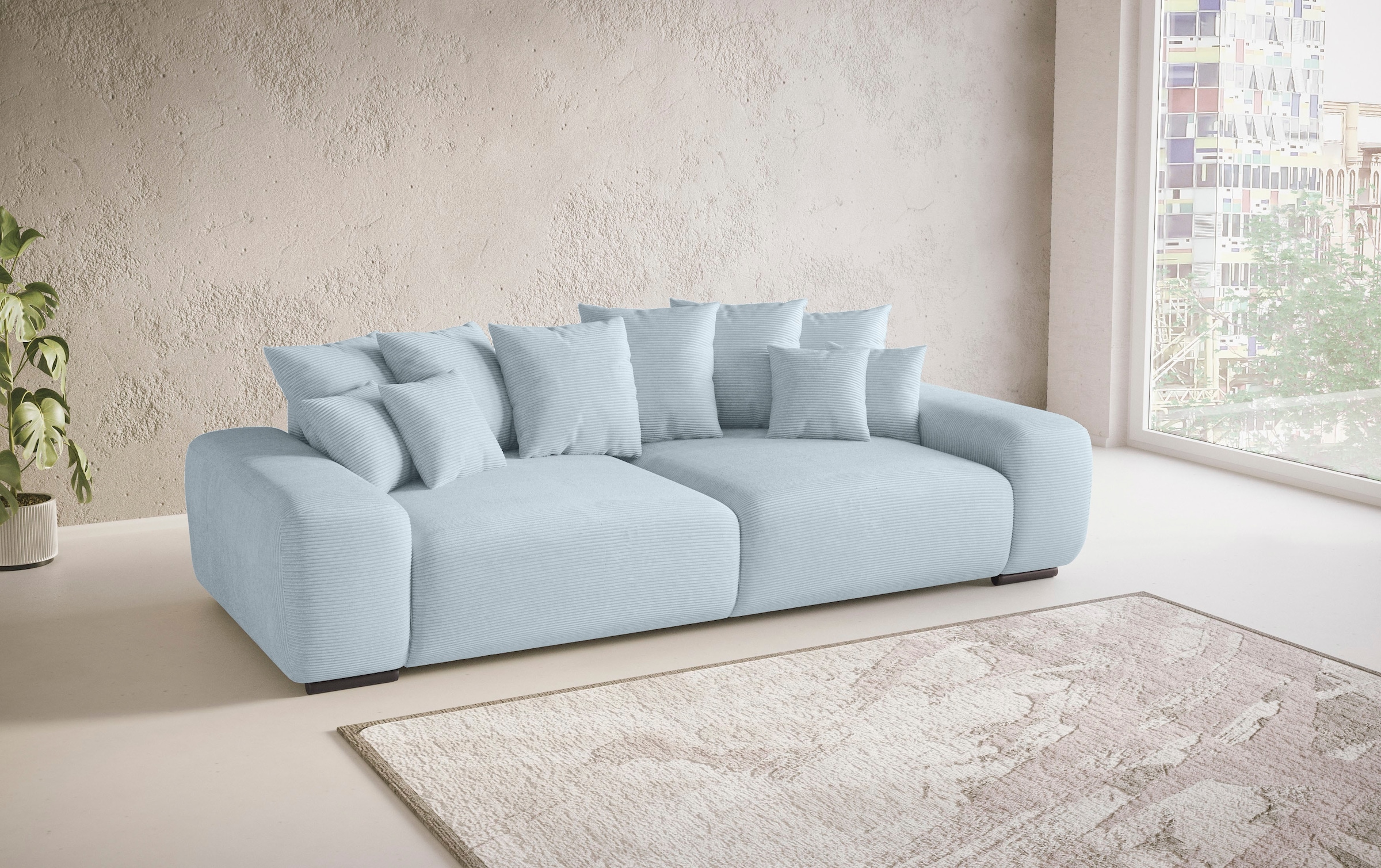 Home affaire Big-Sofa »Sundance, B/T 302/137 cm«, Dauerschläfer mit Hygiene-Topper und Transporttasche