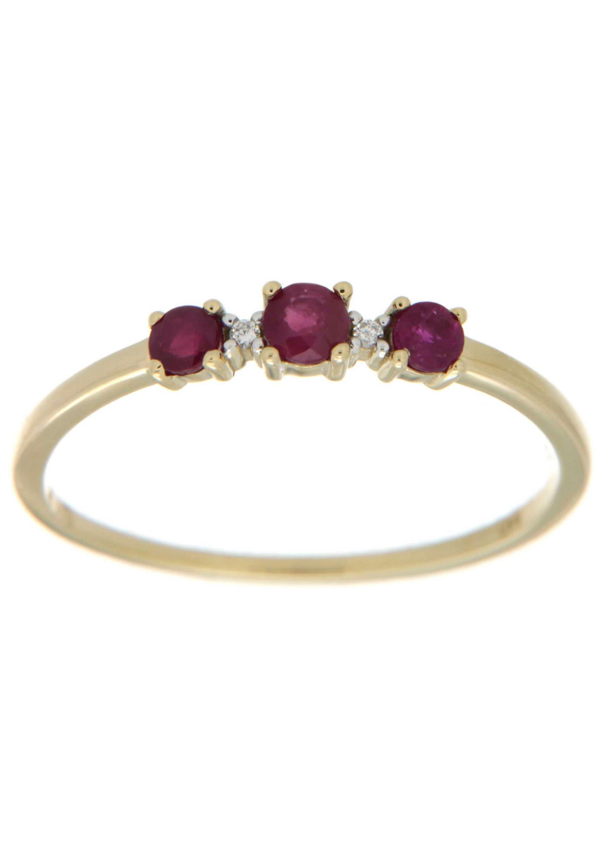 Firetti Fingerring »Schmuck Geschenk Gold 333 Damenring Goldring Edelstein Farbstein Rubin«, mit Rubin - mit Brillanten