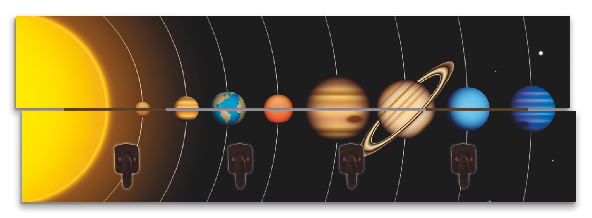 Artland Garderobenleiste »Vector Sonnensystem mit Planeten«, teilmontiert