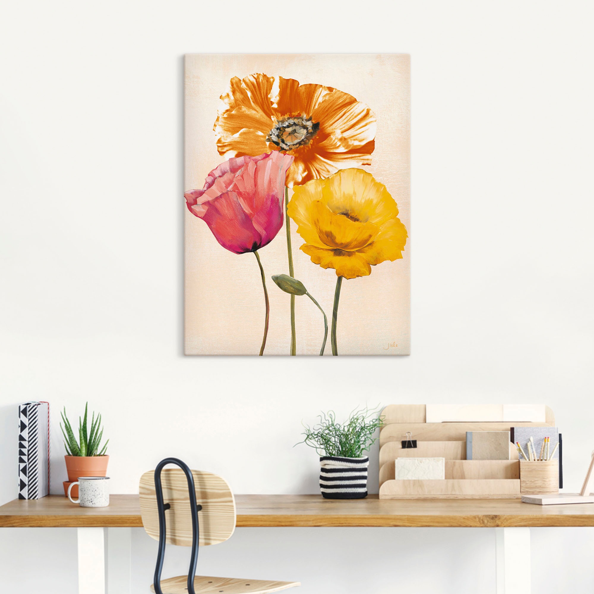 Artland Wandbild "Bunte Mohnblumen II" Blumenbilder 1 Stk. tlg. als Leinwan günstig online kaufen
