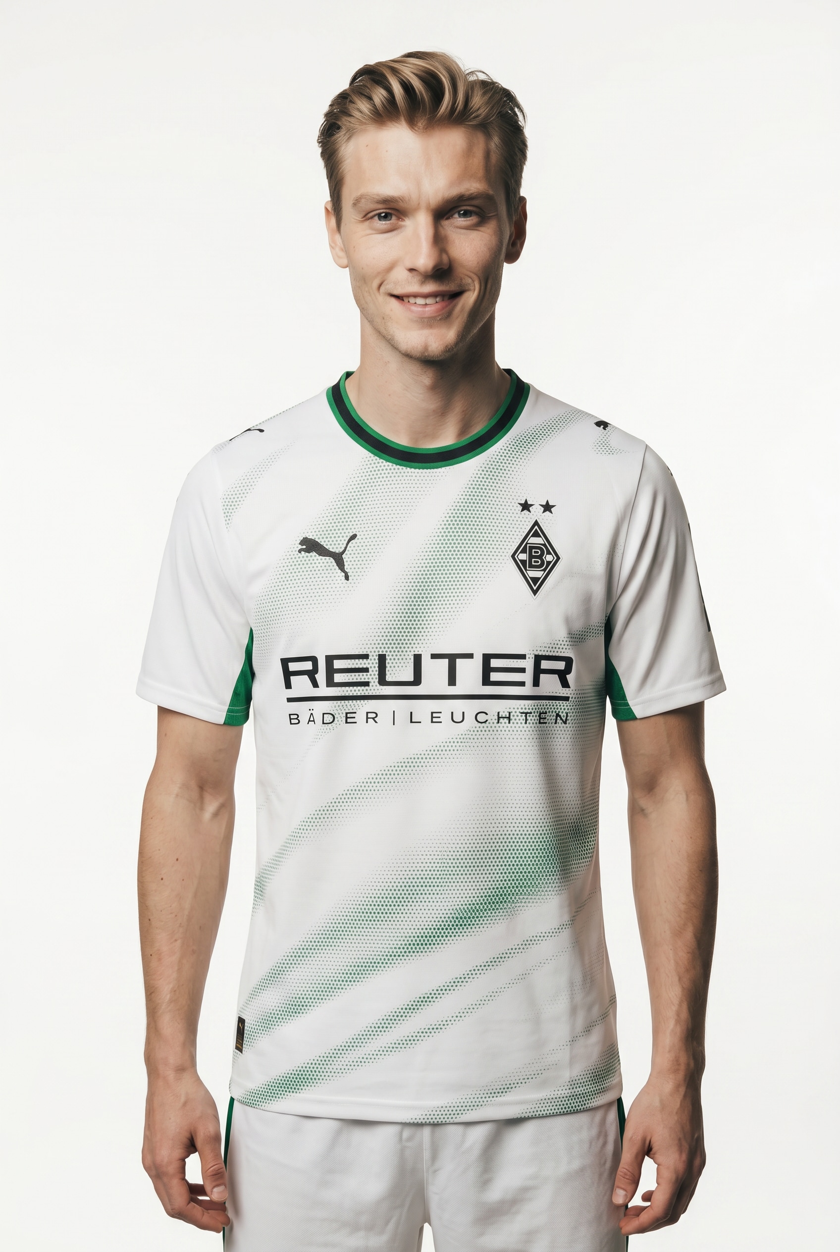 PUMA Fußballtrikot "BMG HOME JERSEY REPLICA" für Erwachsene, mit Rundhalsausschnitt, atmungsaktiv