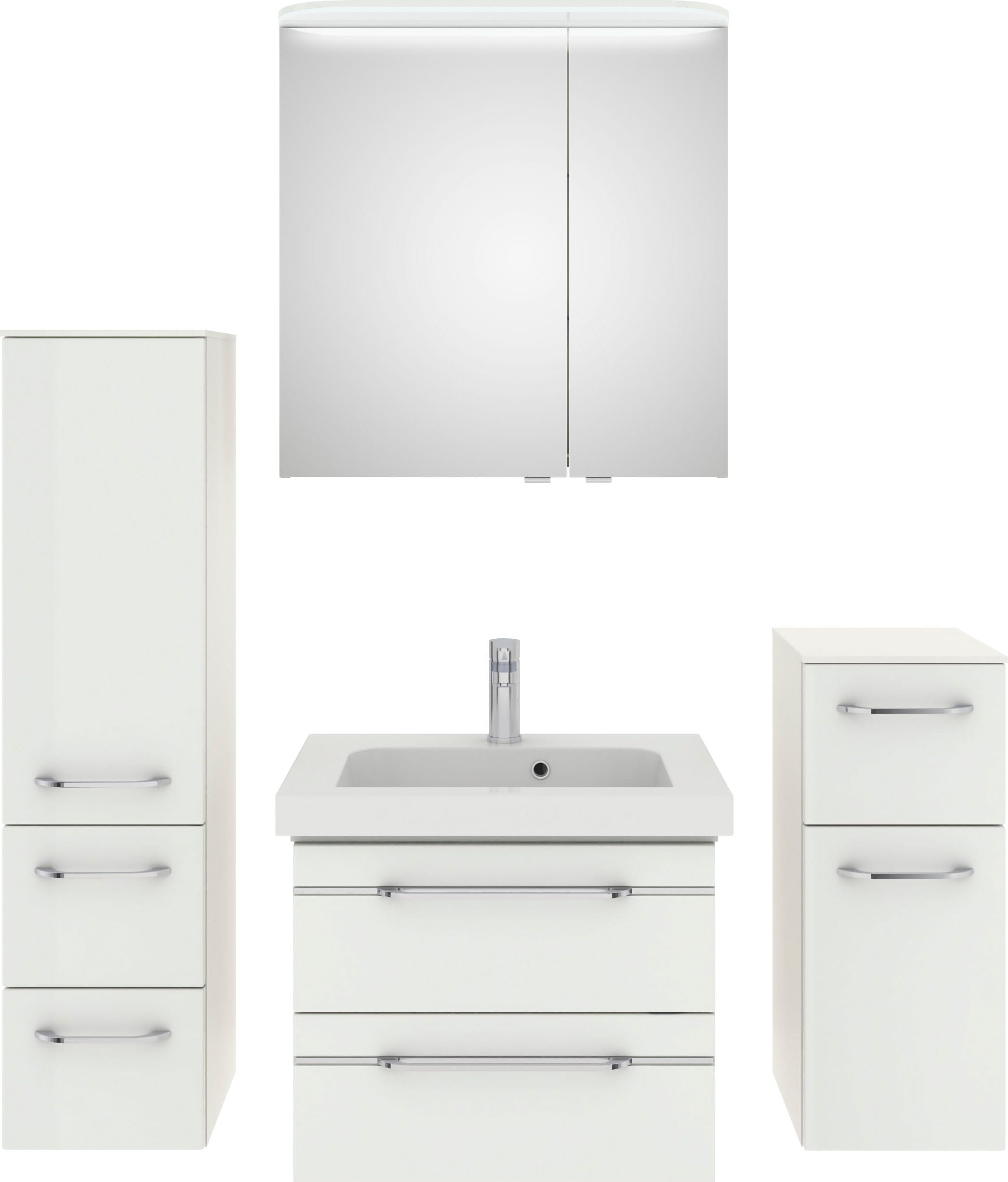 Saphir Badmöbel-Set "Balto Sprint 4-teilig, Mineralmarmor-Waschtisch mit LE günstig online kaufen