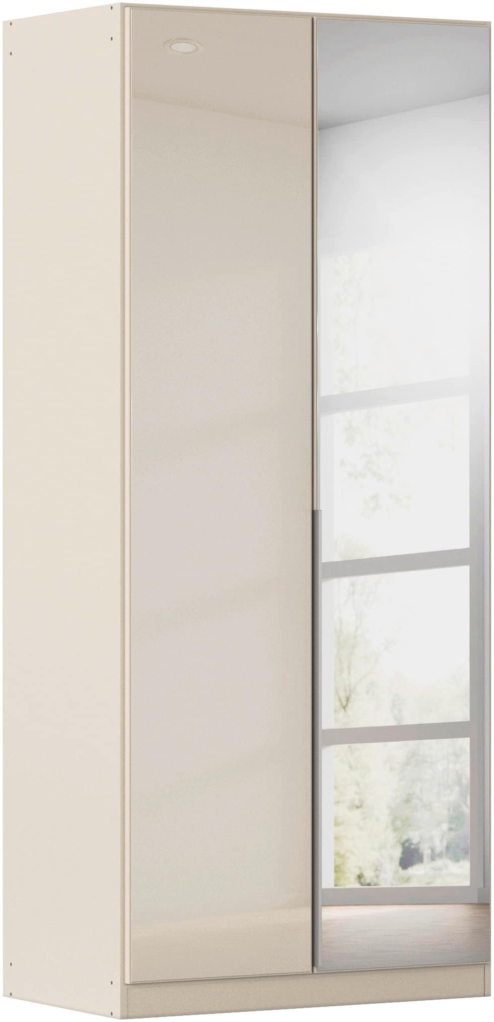 OTTO home Drehtürenschrank "Kleiderschrank Schrank Garderobe AGORDO mit Glasfront und Spiegel" in zwei Griff-Farben, Breiten 91-405 cm, durchdachte Innenausstattung, in 8 Breiten und 2 Höhen MADE IN GERMANY