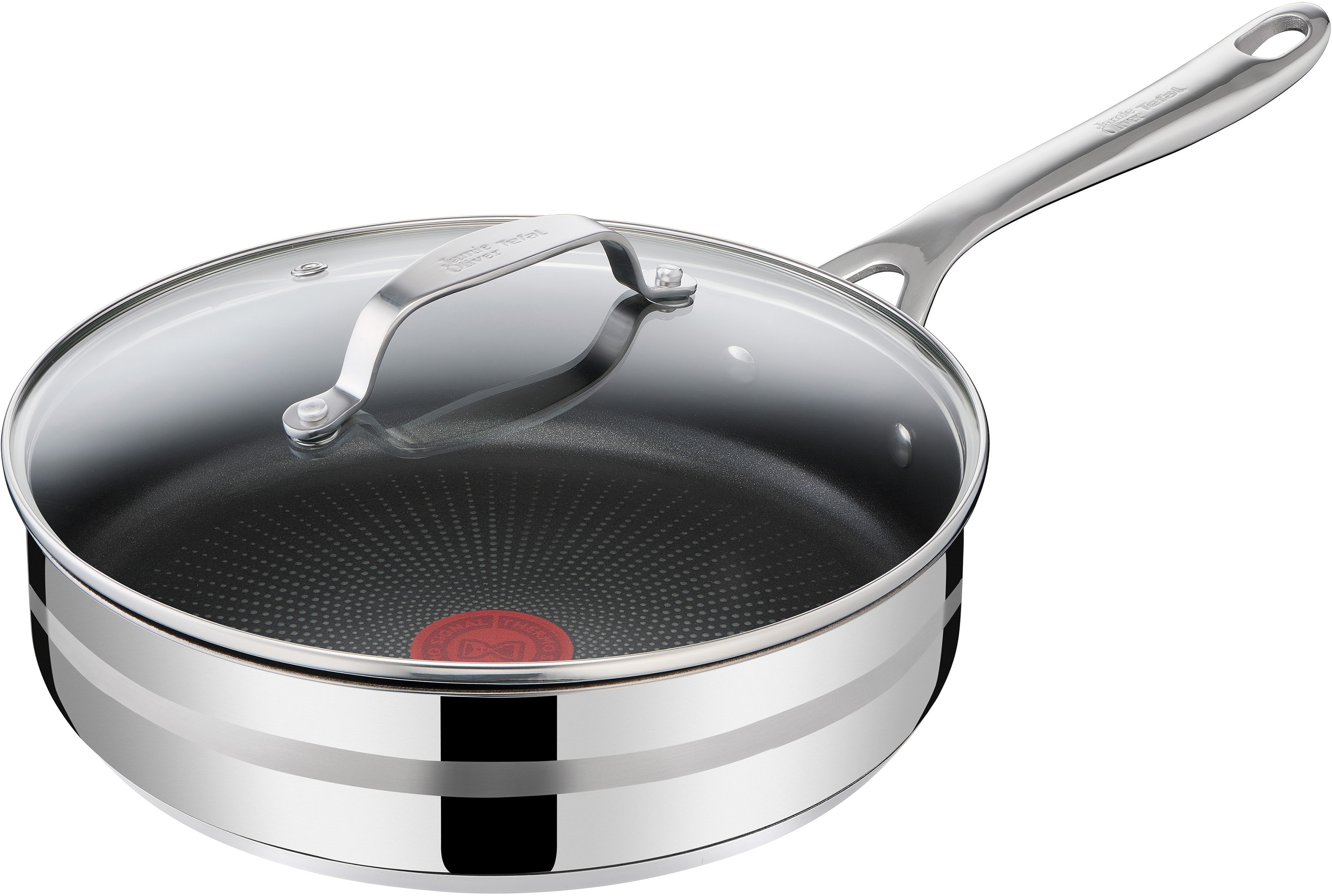 Tefal Schmorpfanne "Jamie Oliver Cook Smart, Ø 25 cm, Pfanne Induktion, Thermo-Signal" Edelstahl Antihaftversiegelung, geeignet für alle Herdarten, E31033