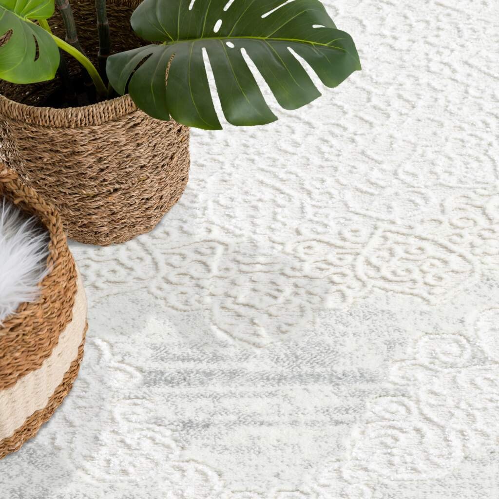 Carpet City Teppich »ANTIK209«, rund, 10 mm Höhe, Kurzflor, 3D-Optik, Klassisch-Modern für Wohnzimmer, Schlafzimmer