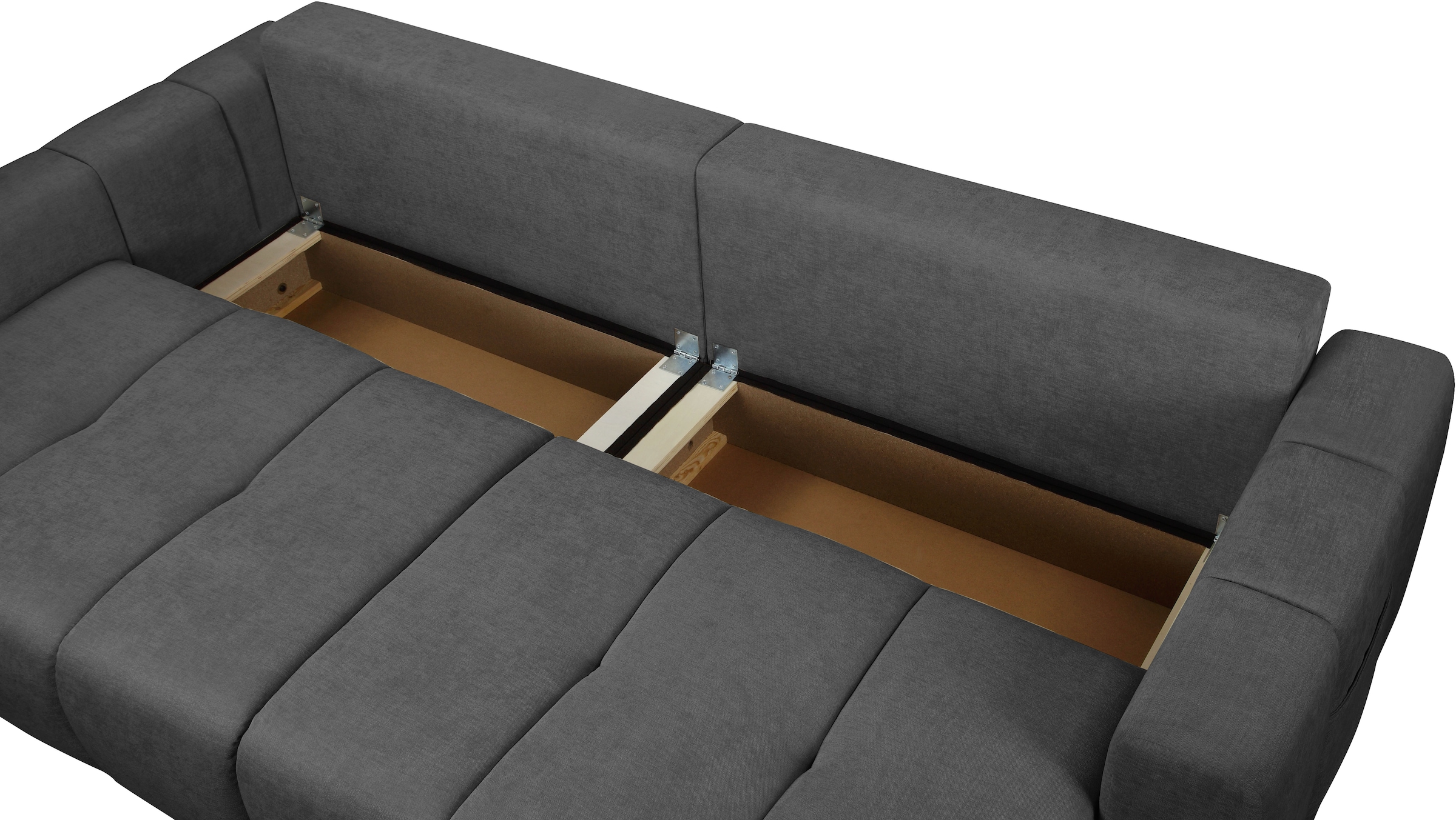 OTTO home Sofa »YLVAA  3-Sitzer, 239 cm - OTTO. Verlässliche Qualität.« Schlaffunktion (132/198), Bettkasten, Feinstruktur-Bezug