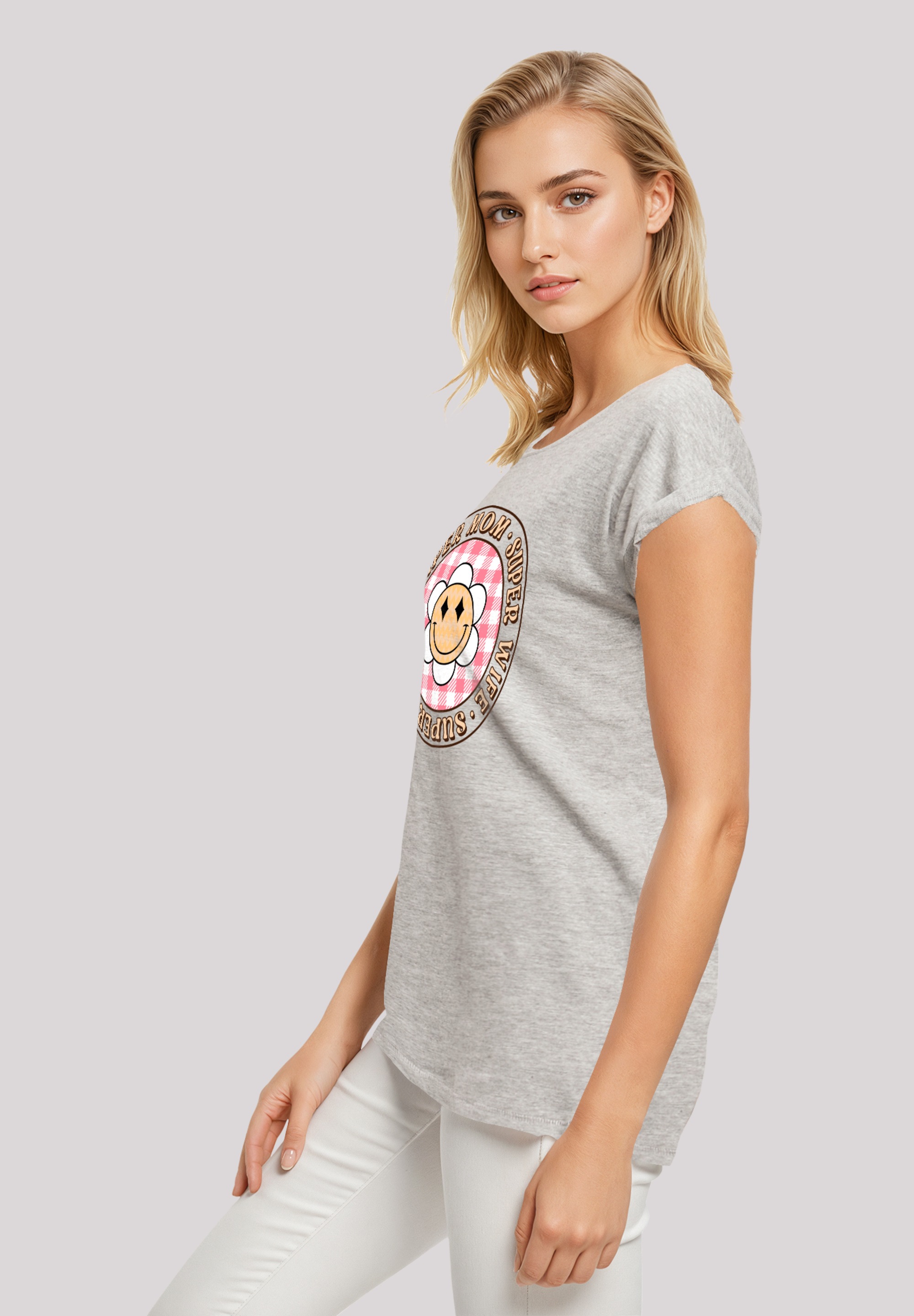 F4NT4STIC T-Shirt »Muttertag super müde Mama Retro Blumen«, Premium Qualität