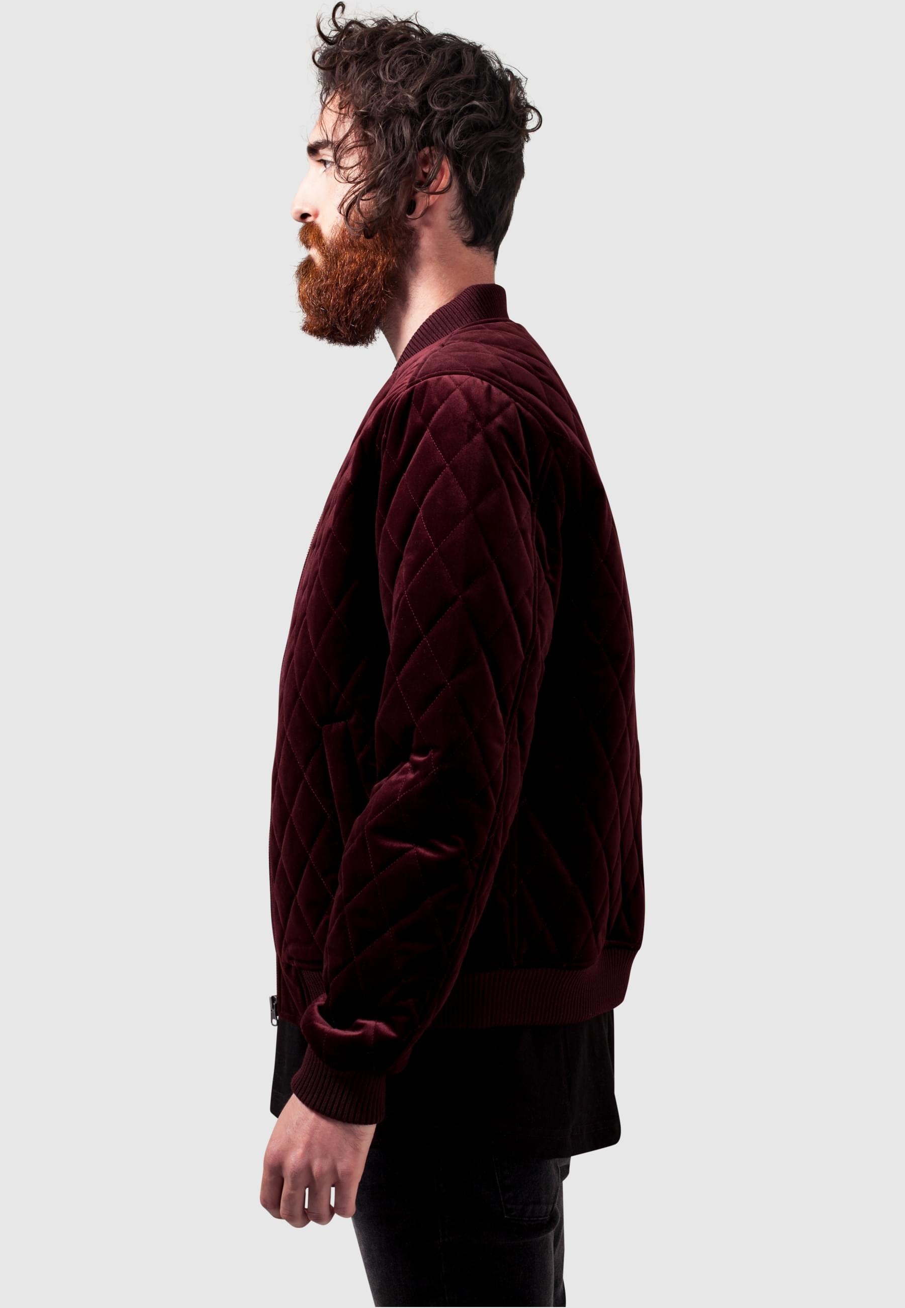 URBAN CLASSICS Anorak »Urban Classics Herren Diamond Quilt Velvet Jacket«, (1 St.), ohne Kapuze