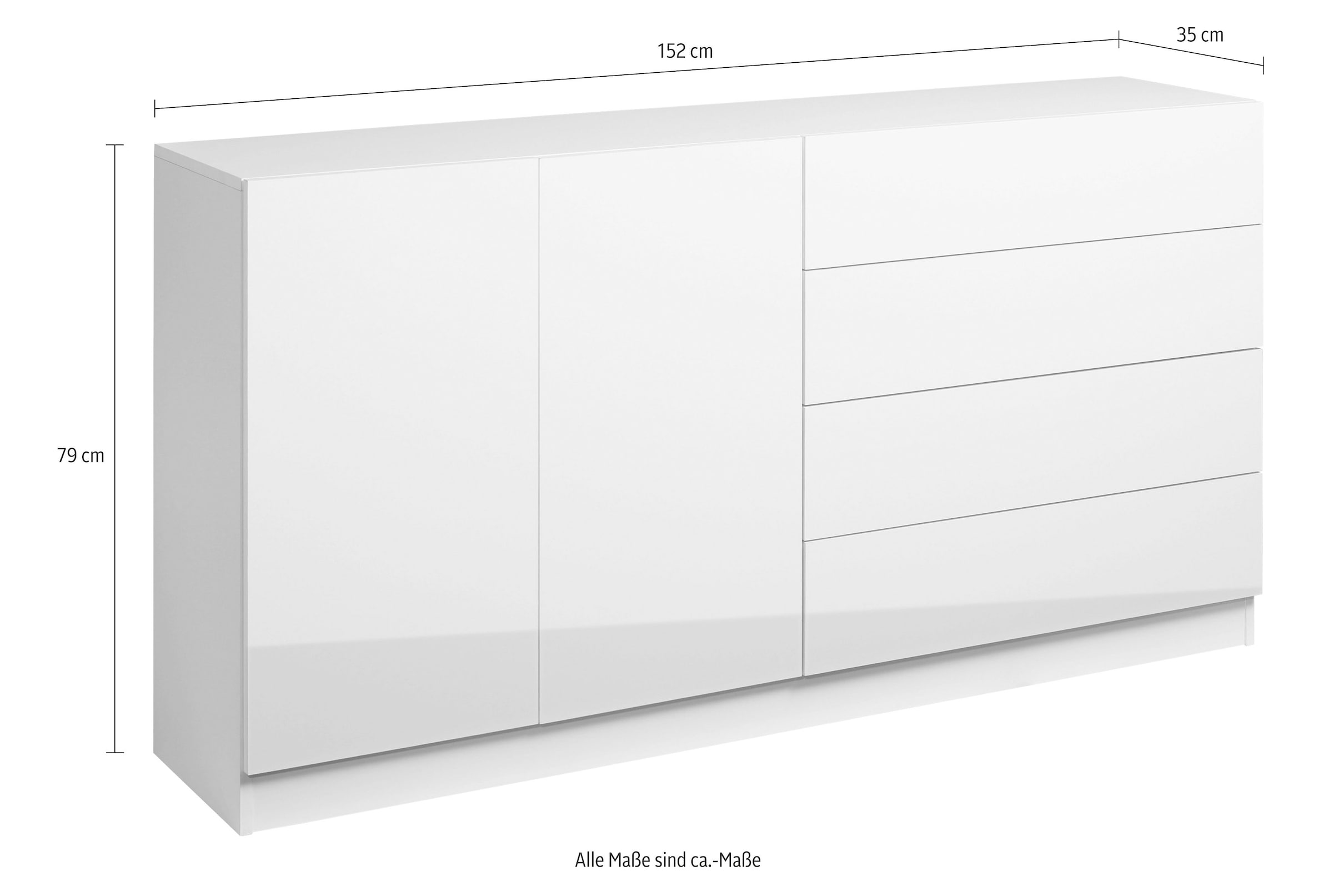 borchardt Möbel Sideboard »Vaasa«, Breite 152 cm | BAUR