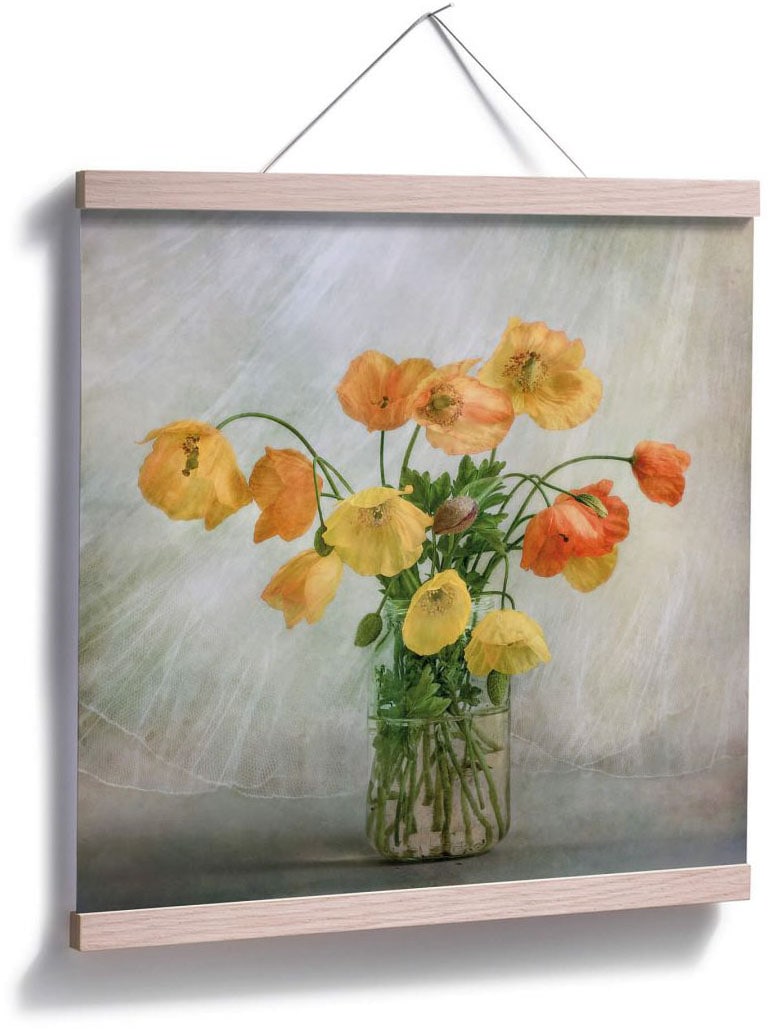»Mohnblumen Poster, (1 kaufen Bild, Wandbild, Wall-Art BAUR Poster Orange St.), Wandposter Gelb«, | Blumen,