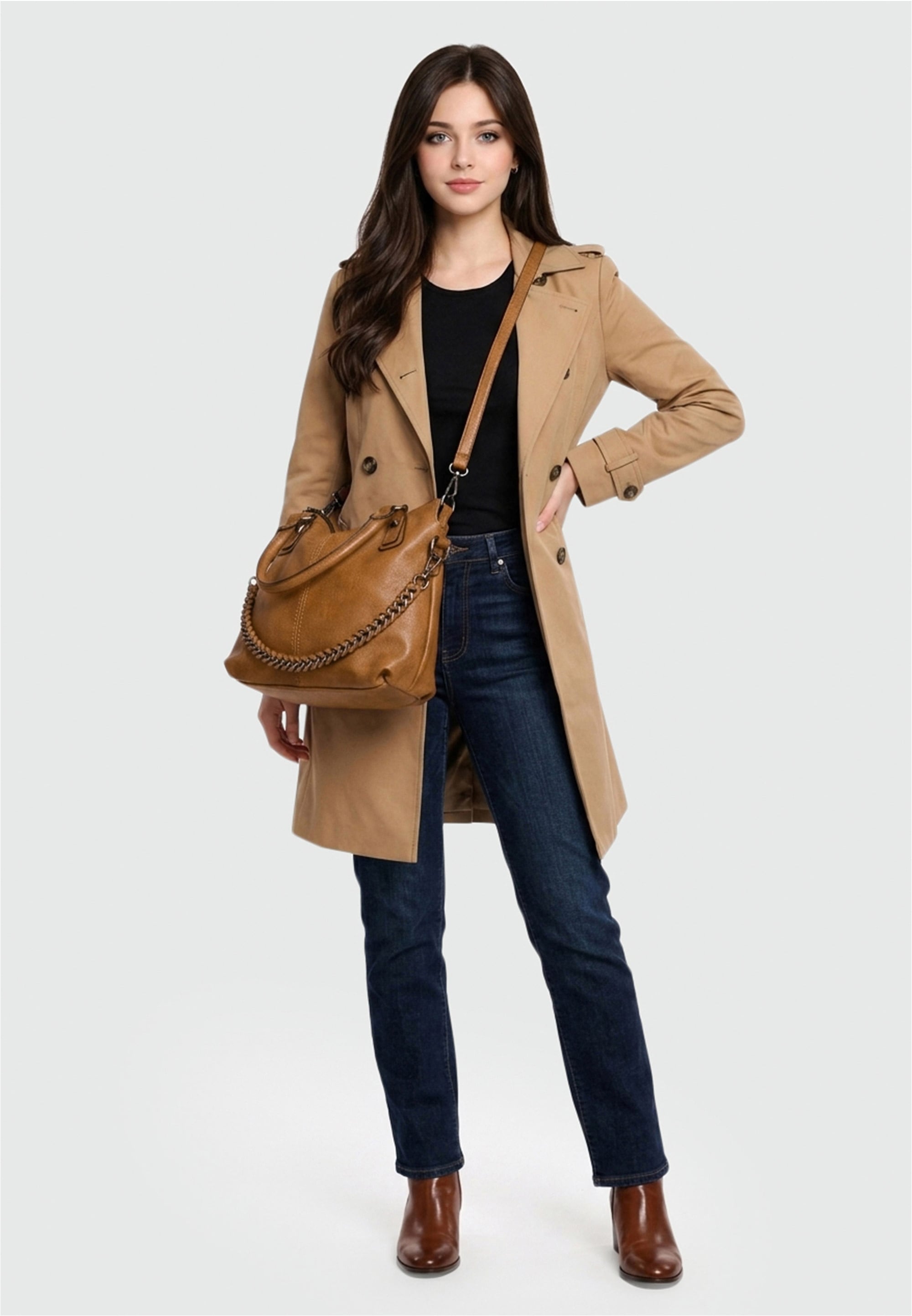 Harpa Schultertasche »MAXX« mit dekorativer, geflochtener Kette