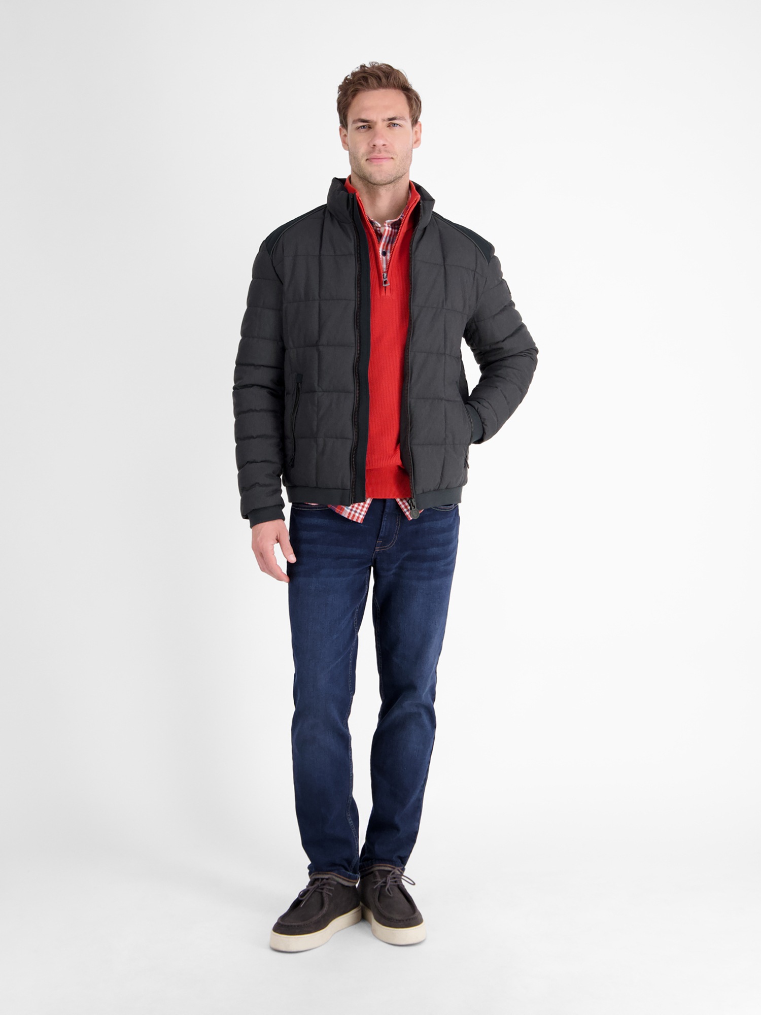LERROS Steppjacke »LERROS Steppjacke in Woll-Optik«, ohne Kapuze, Wasser- und windabweisend, atmungsaktiv