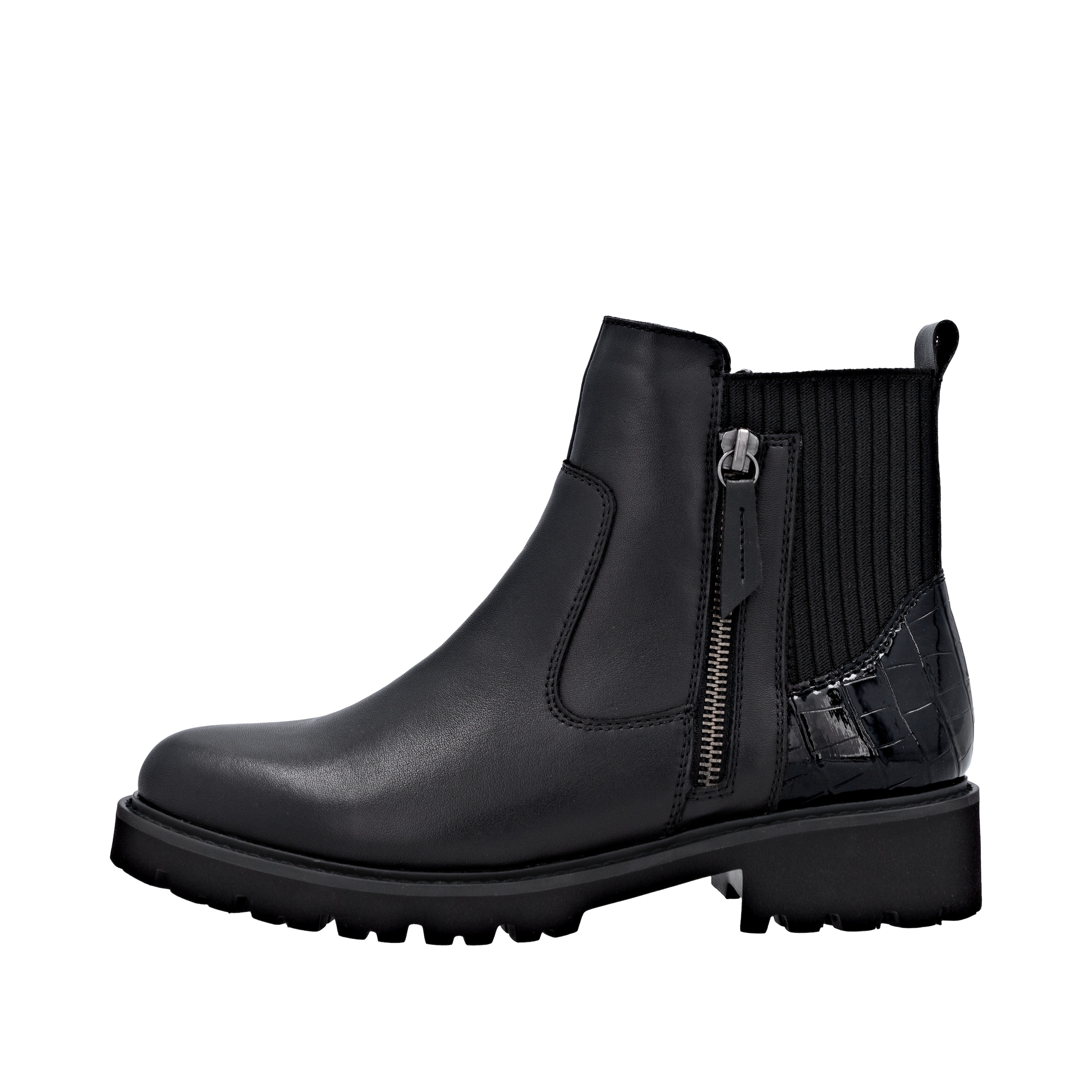 Remonte Chelseaboots, Stiefelette, Boots, Profilsohle, Blockabsatz, mit Innenreißverschluss