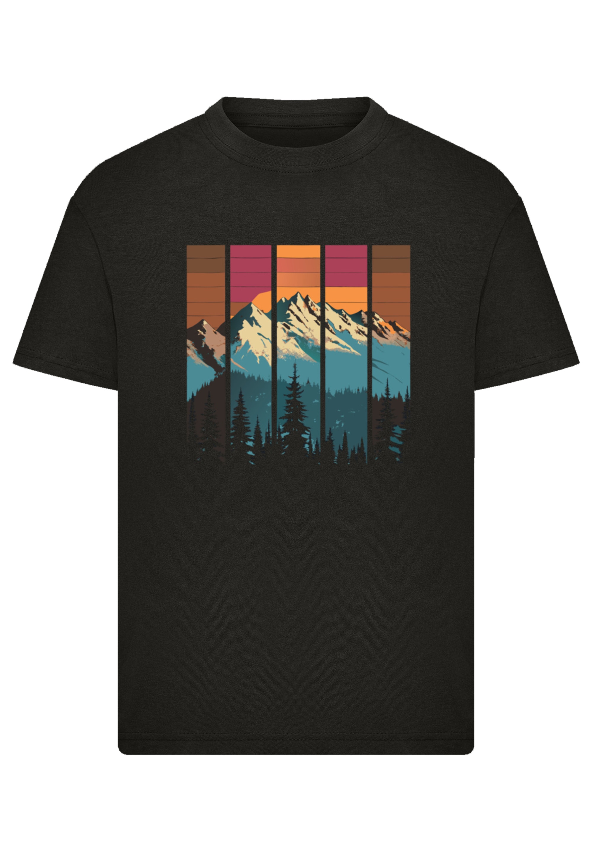 F4NT4STIC T-Shirt »Berg Sonnenuntergang Retro« Premium Qualität