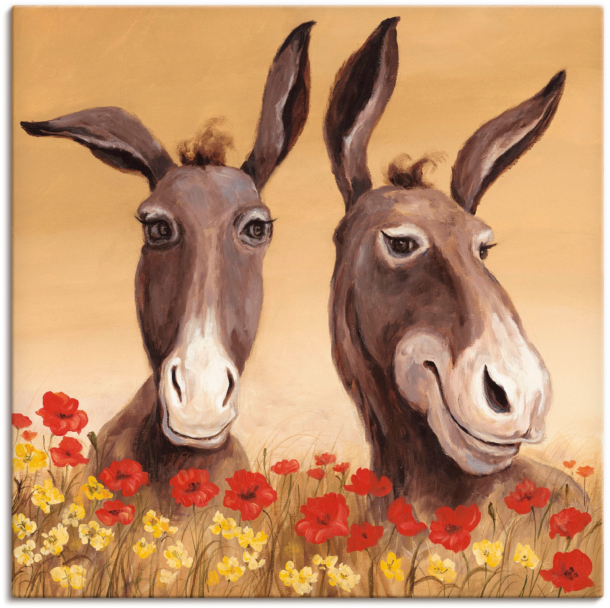 Artland Wandbild "Esel" Haustiere 1 Stk. tlg. als Alubild, Outdoorbild, Lei günstig online kaufen