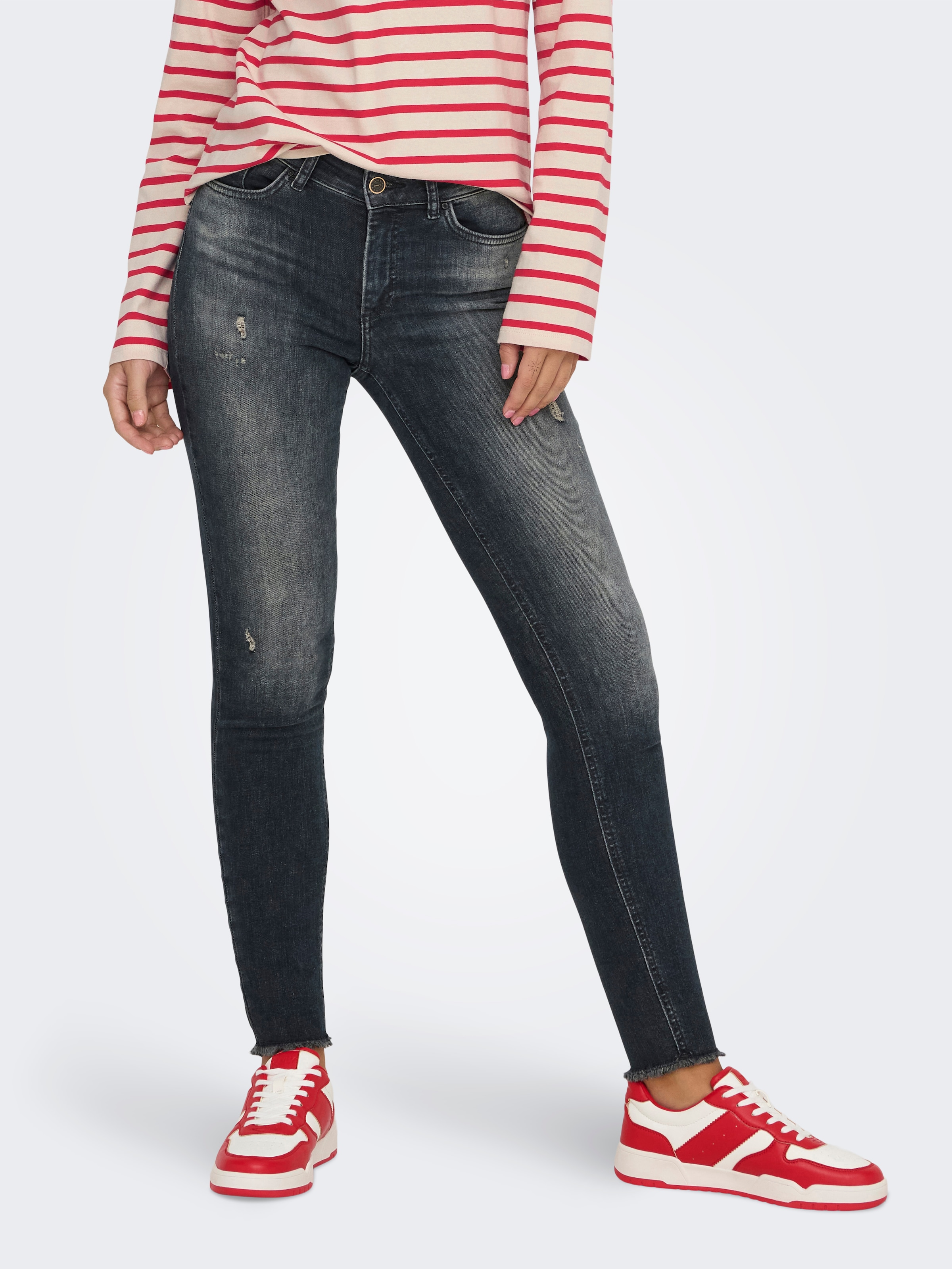 ONLY Skinny-fit-Jeans "ONLBLUSH MW SK RW ANK DNM" günstig online kaufen