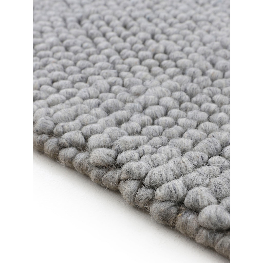 carpetfine Teppich »Calo«, rund, Handweb Teppich, Uni-Farben, meliert, handgewebt, 70% Wolle